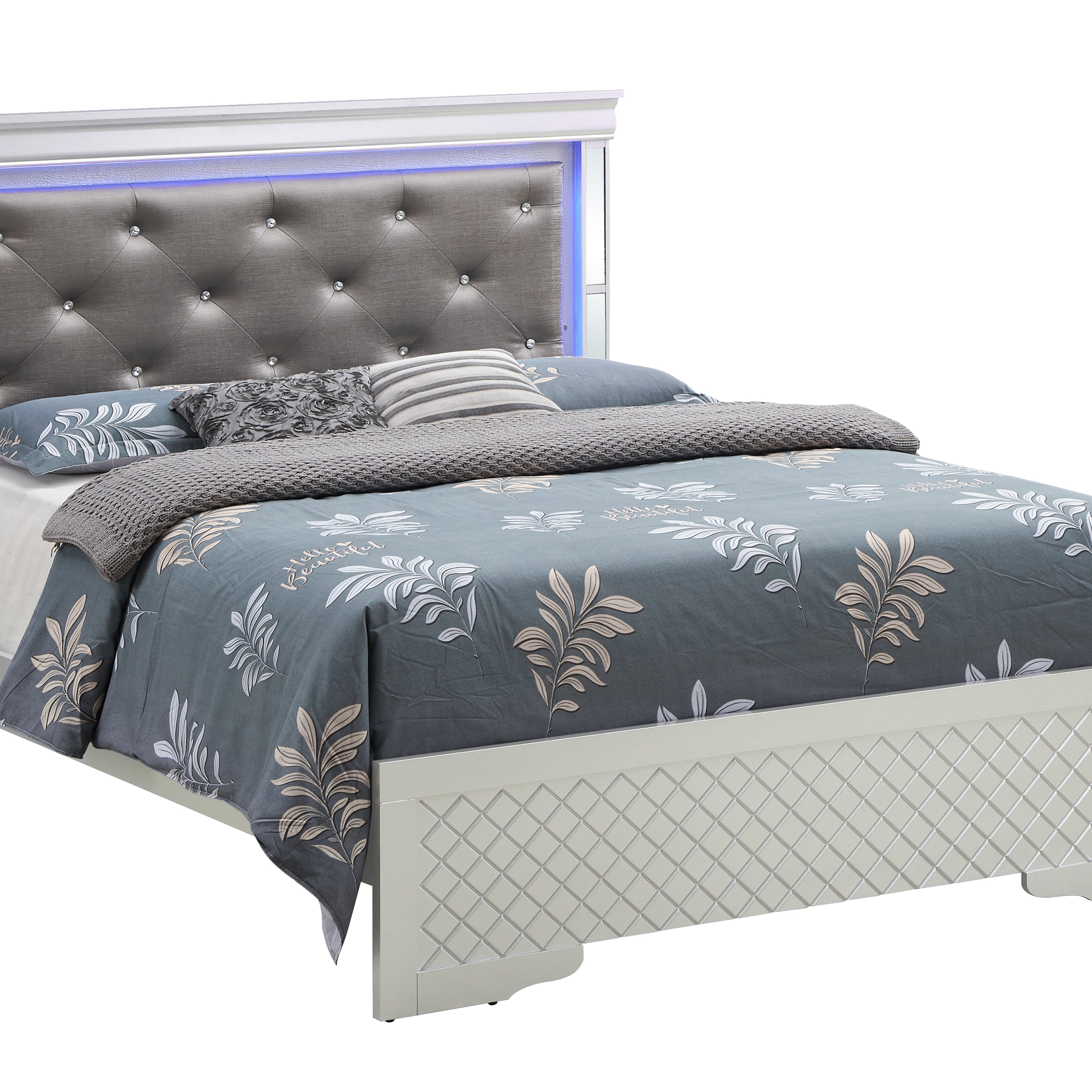 Glory Furniture Verona G6700C-KB3 King Bed , Silver Champagne--1