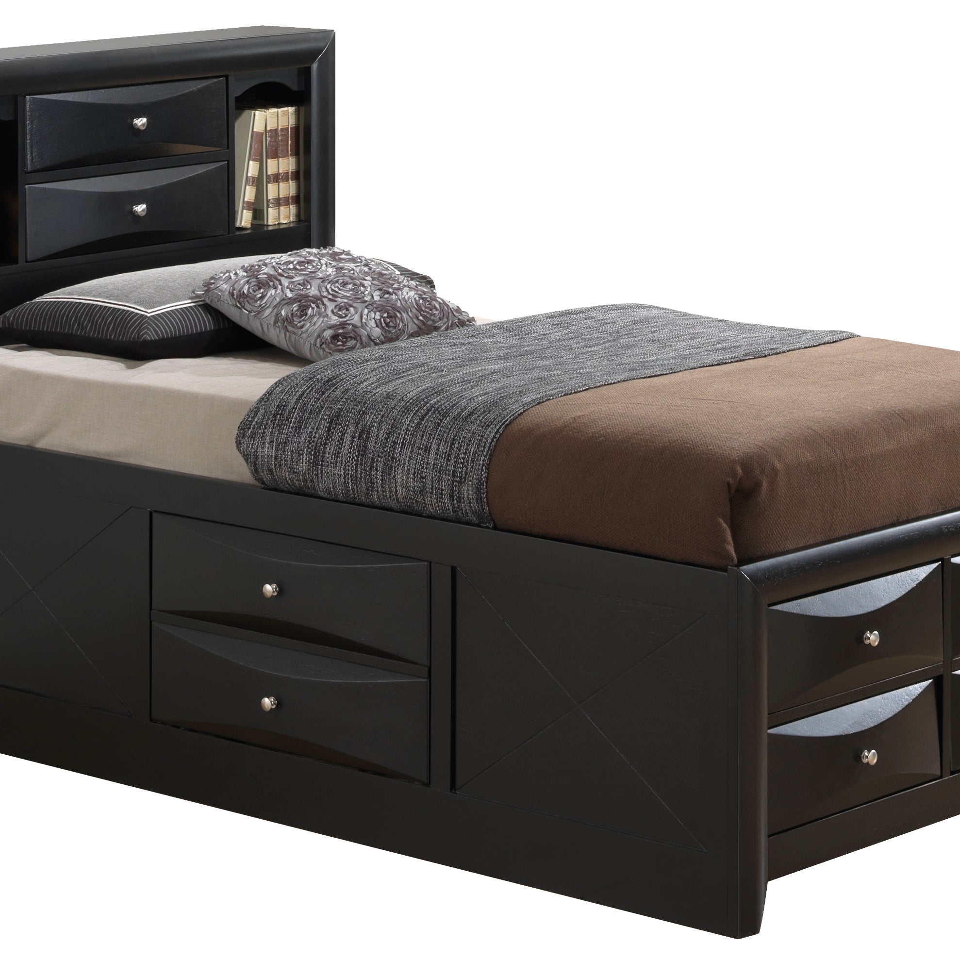 Glory Furniture Marilla G1500G-TSB3 Twin Storage Bed , Black--1