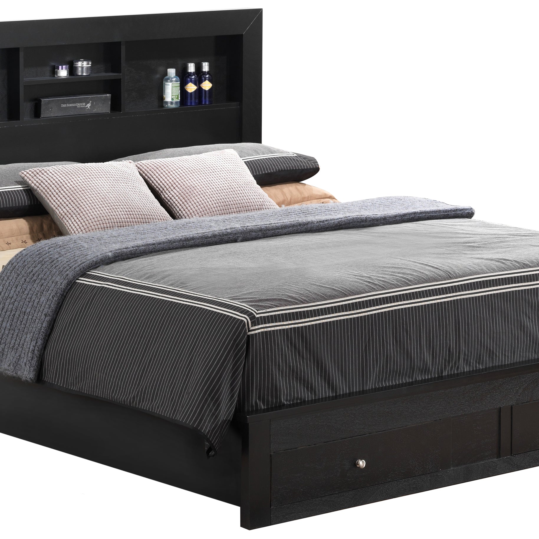 Glory Furniture Burlington G2450D-KSB2 King Storage Bed  ( 4 Boxes) , Black--1