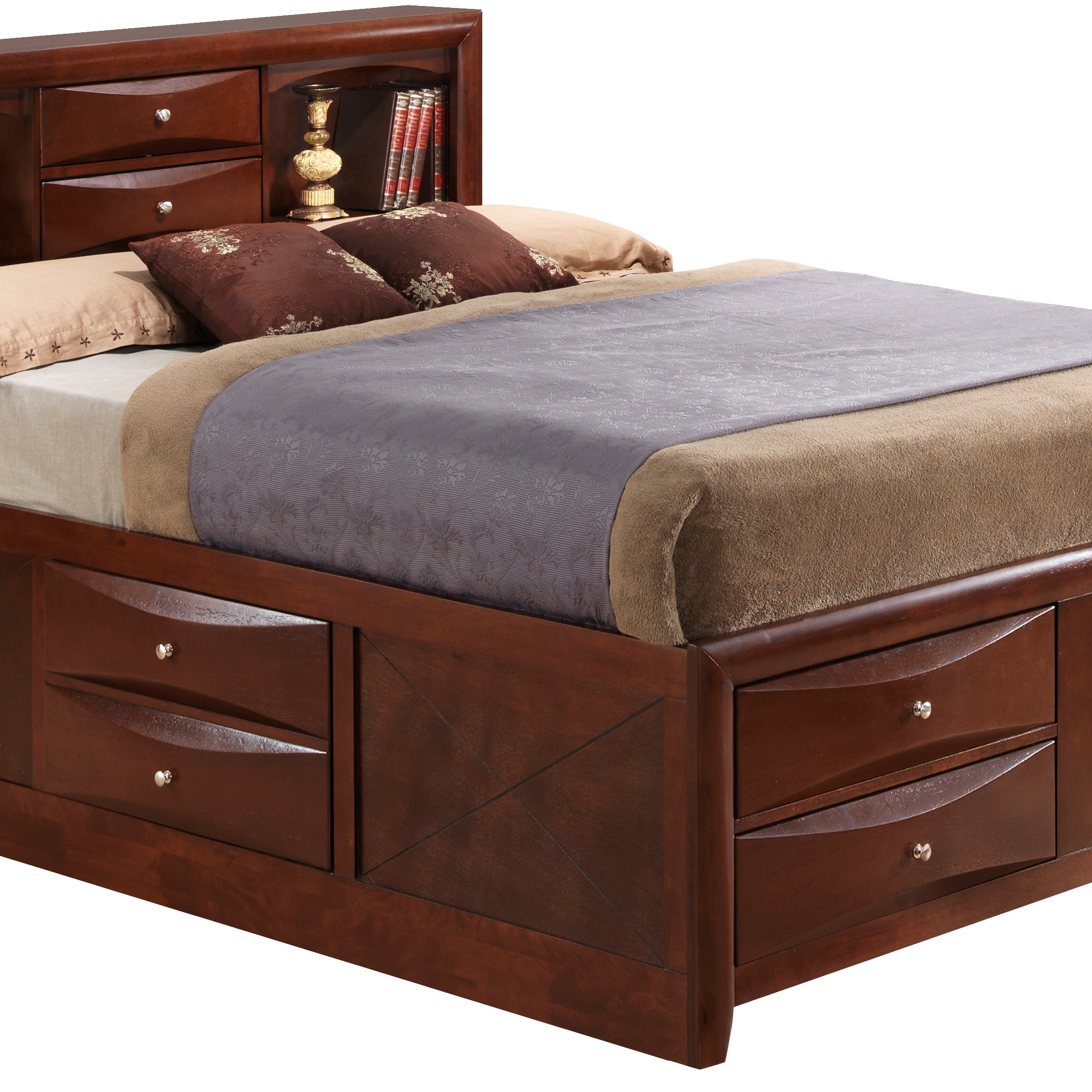 Glory Furniture Marilla G1550G-KSB3 King Storage Bed , Cherry--1