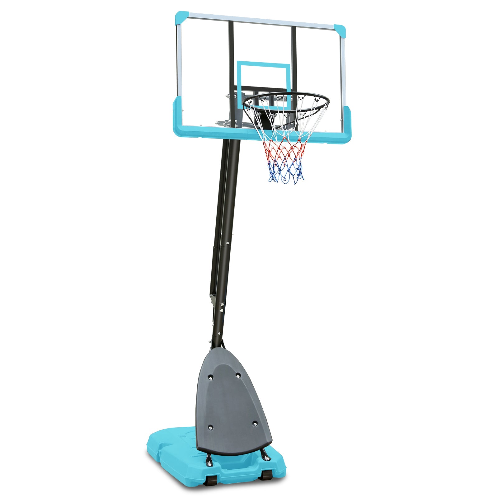 Use for Outdoor Height Adjustable 7.5 to 10ft Basketball Hoop 44 Inch Backboard Portable Basketball Goal System with Stable Base and Wheels--1