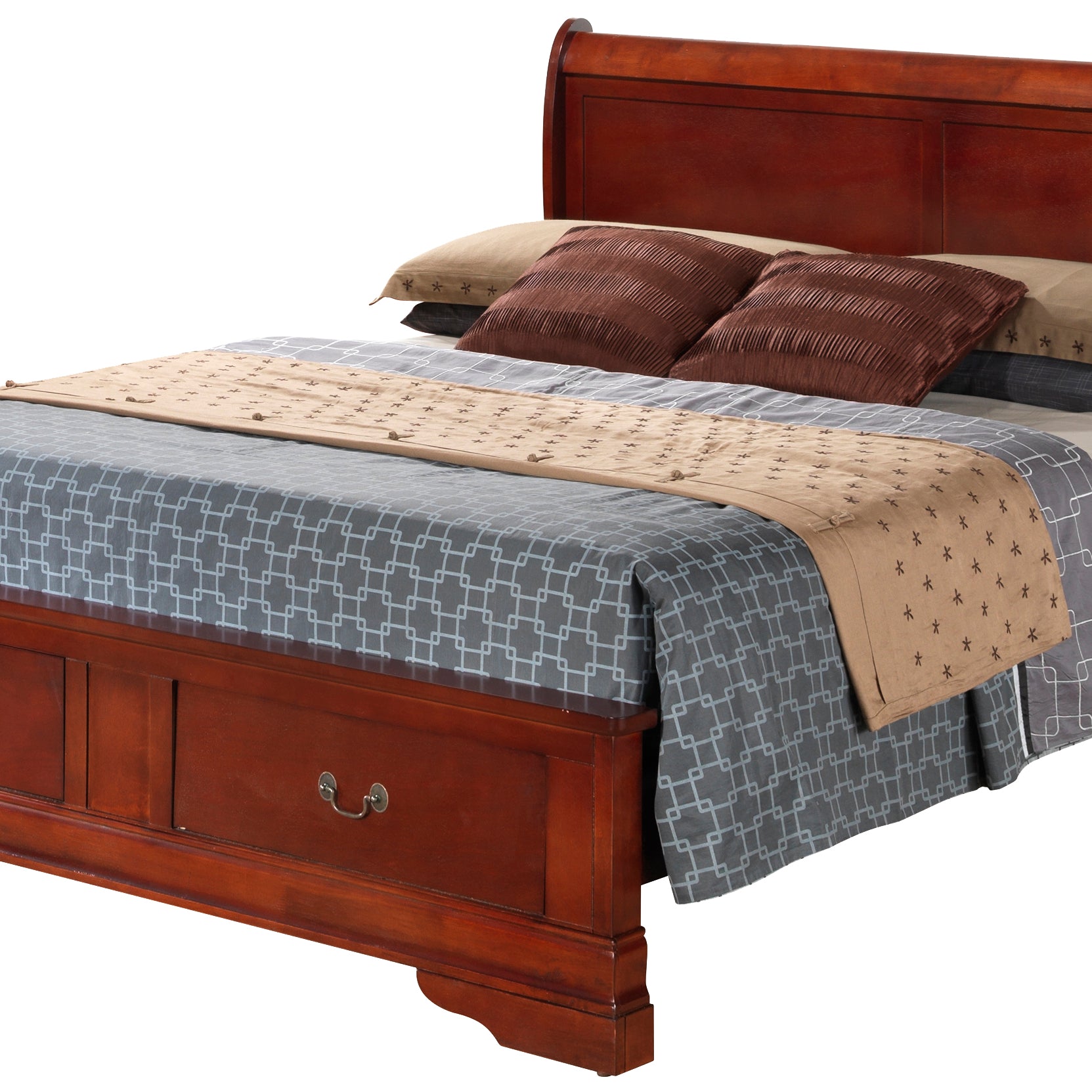 Glory Furniture Louis Phillipe G3100D-KSB2 King Storage Bed , Cherry--1