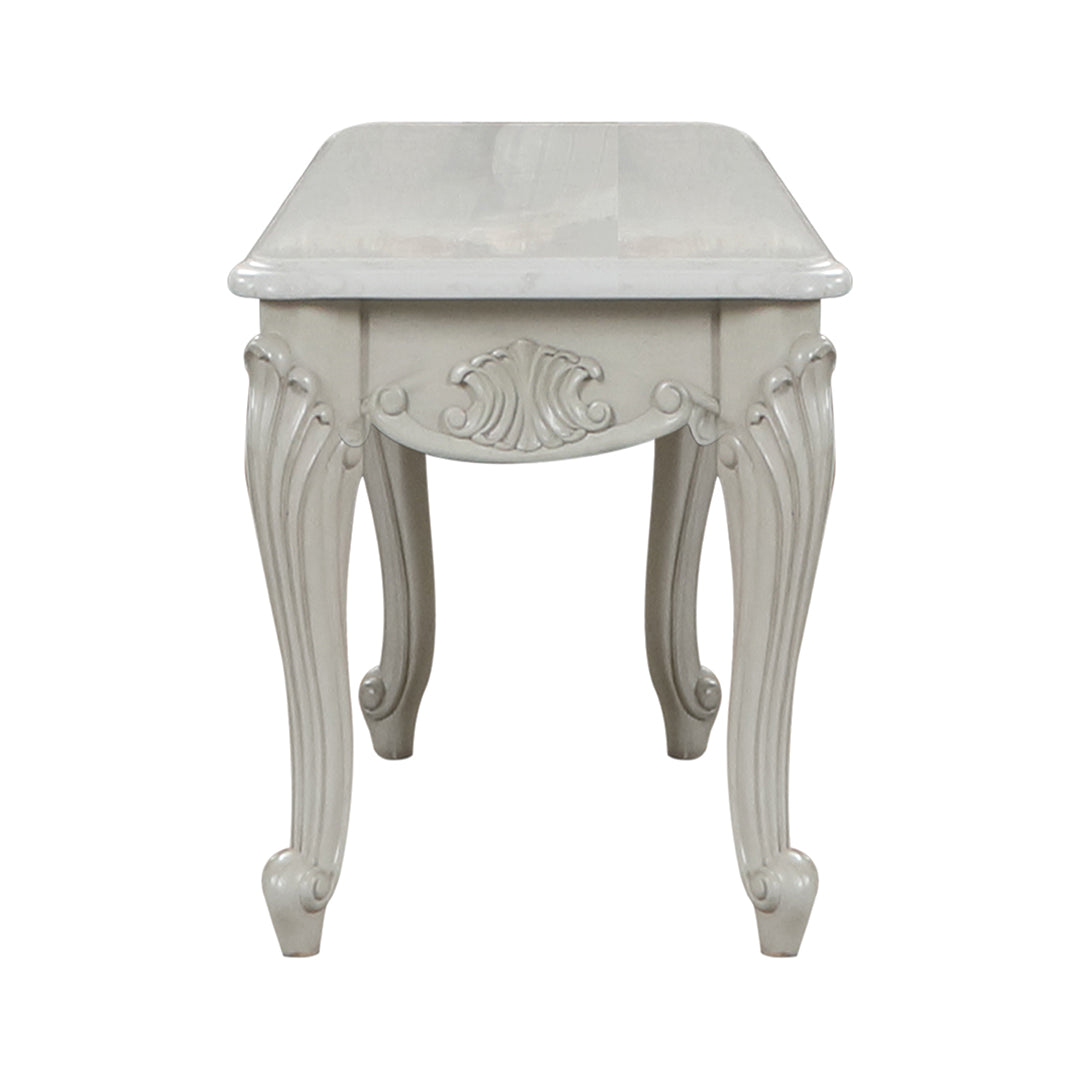 Tuscan Traditional Style End Table made with wood in Silver--1