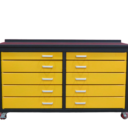 6ft Storage Cabinet with Workbench (10 Drawers)--1