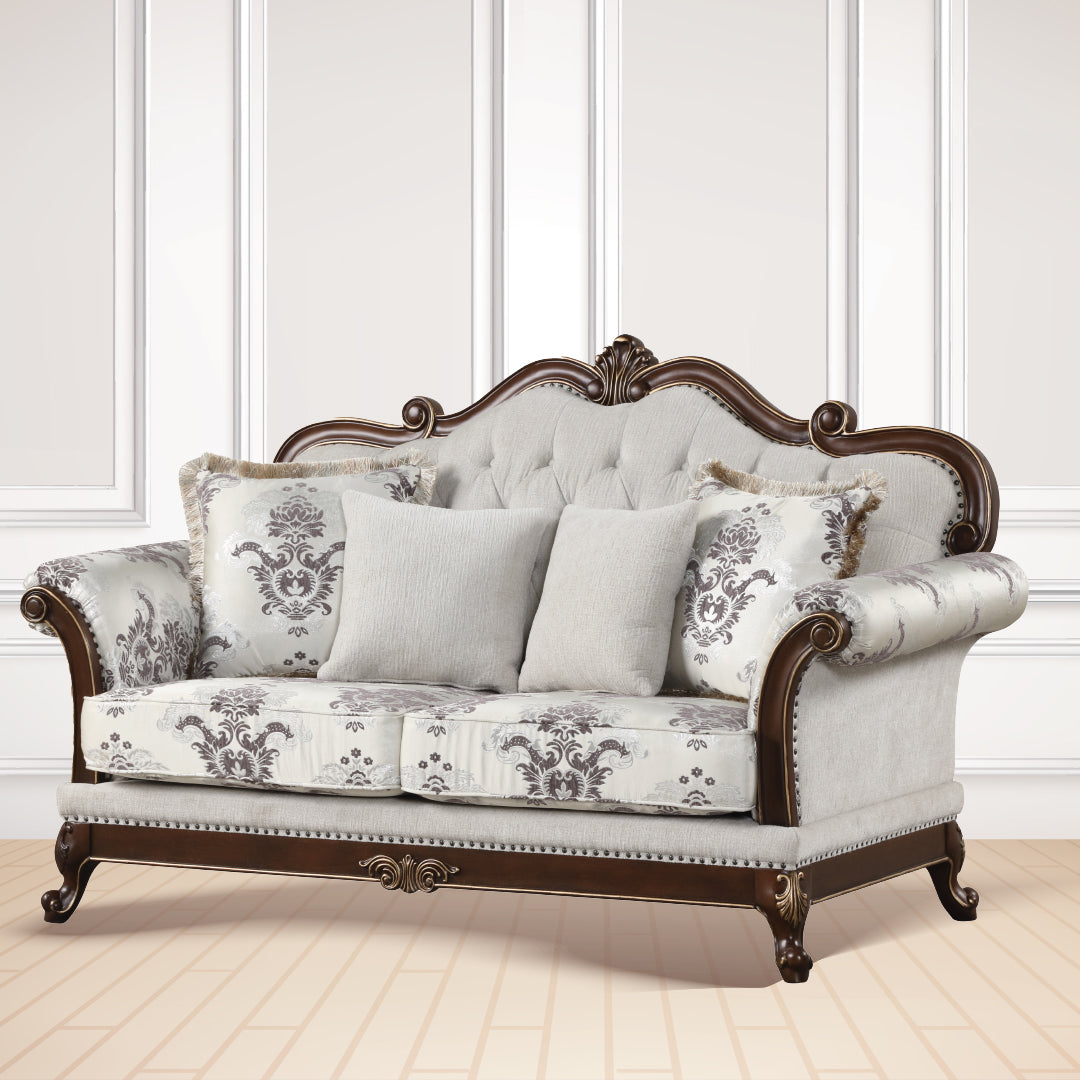 Gloria Traditional Style button tufted Loveseat--1