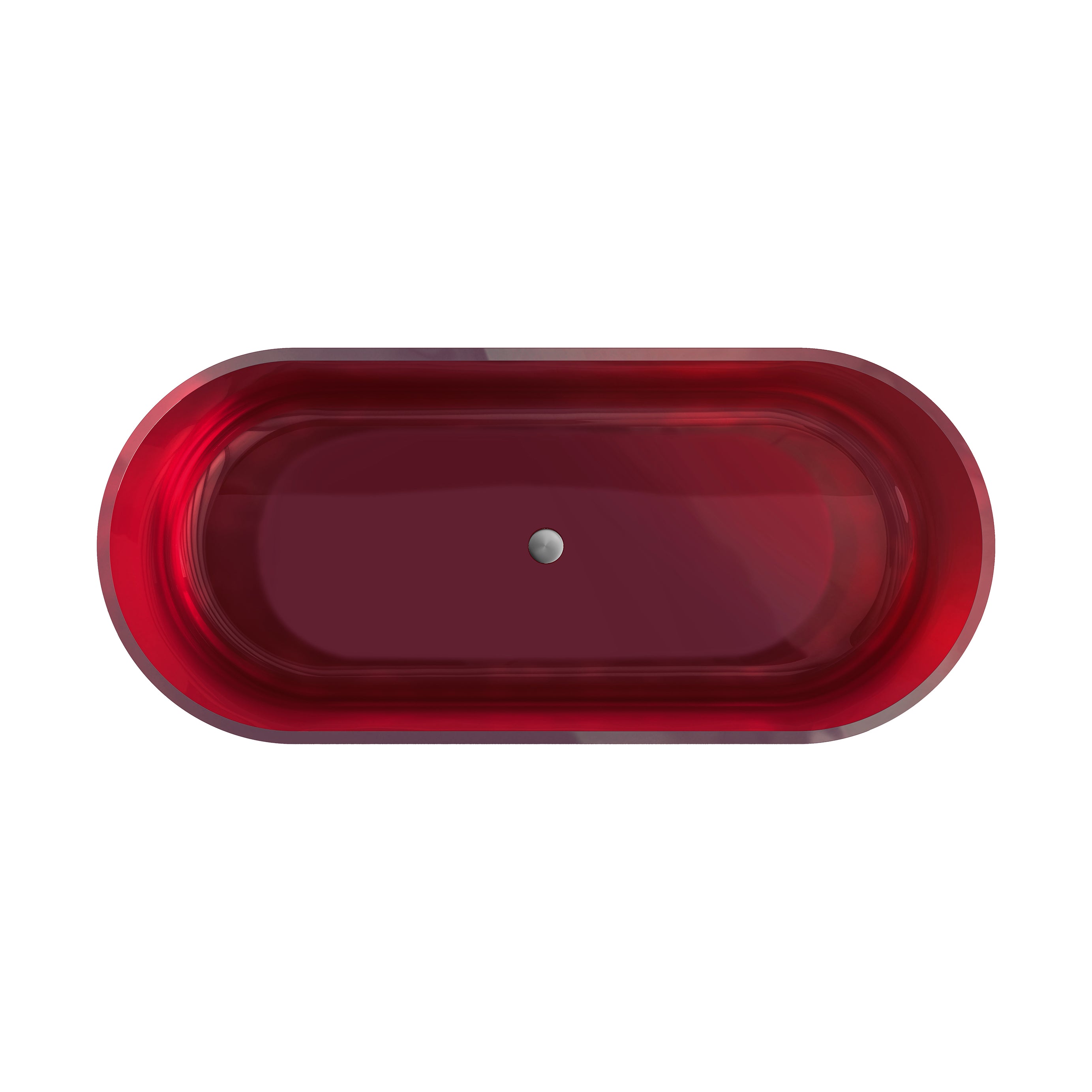 67 inch  Clear cherry red solid surface bathtub for bathroom--2