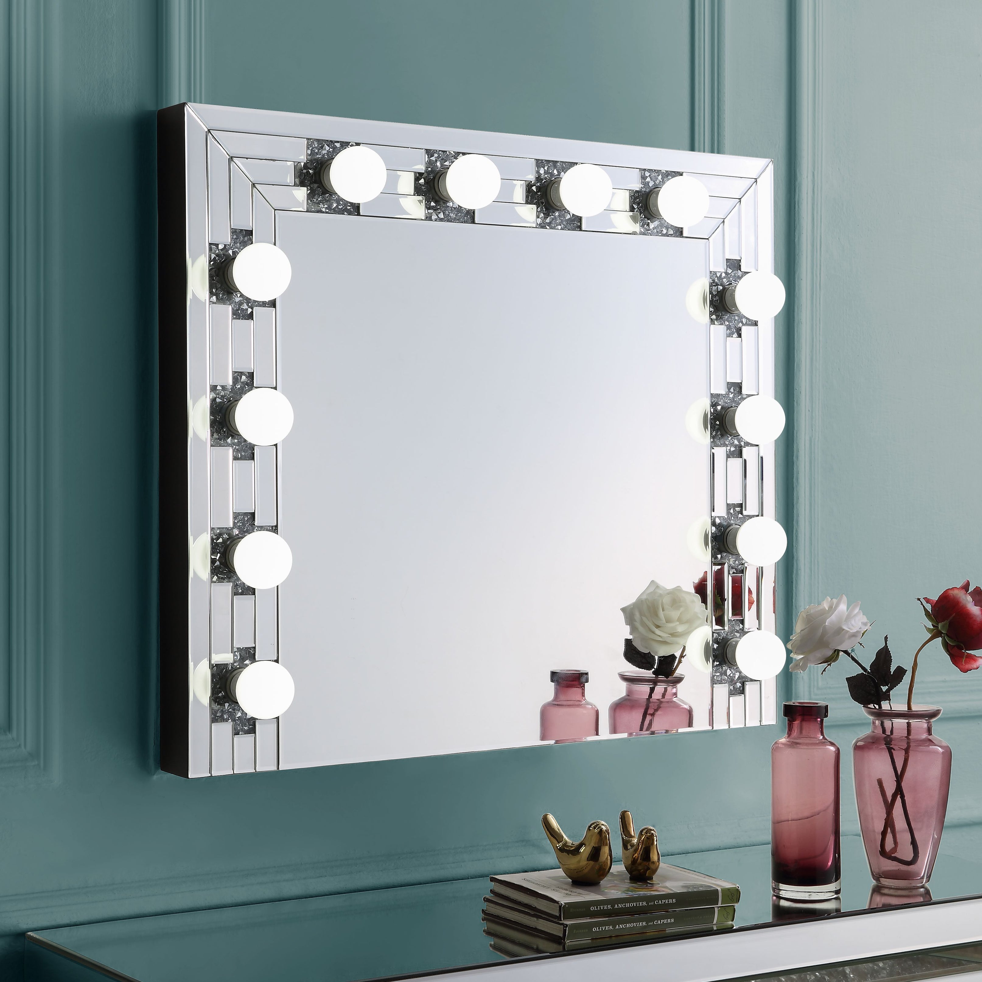 ACME Noralie ACCENT MIRROR Mirrored & Faux Diamonds AC00761--1