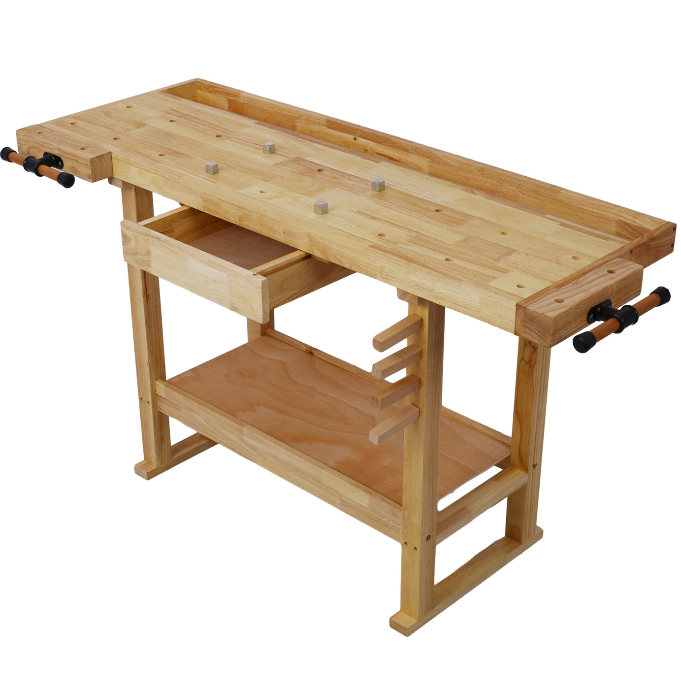 55-Inch Wood Workbench - Wooden Workbench for Garage Workshop and Home--1