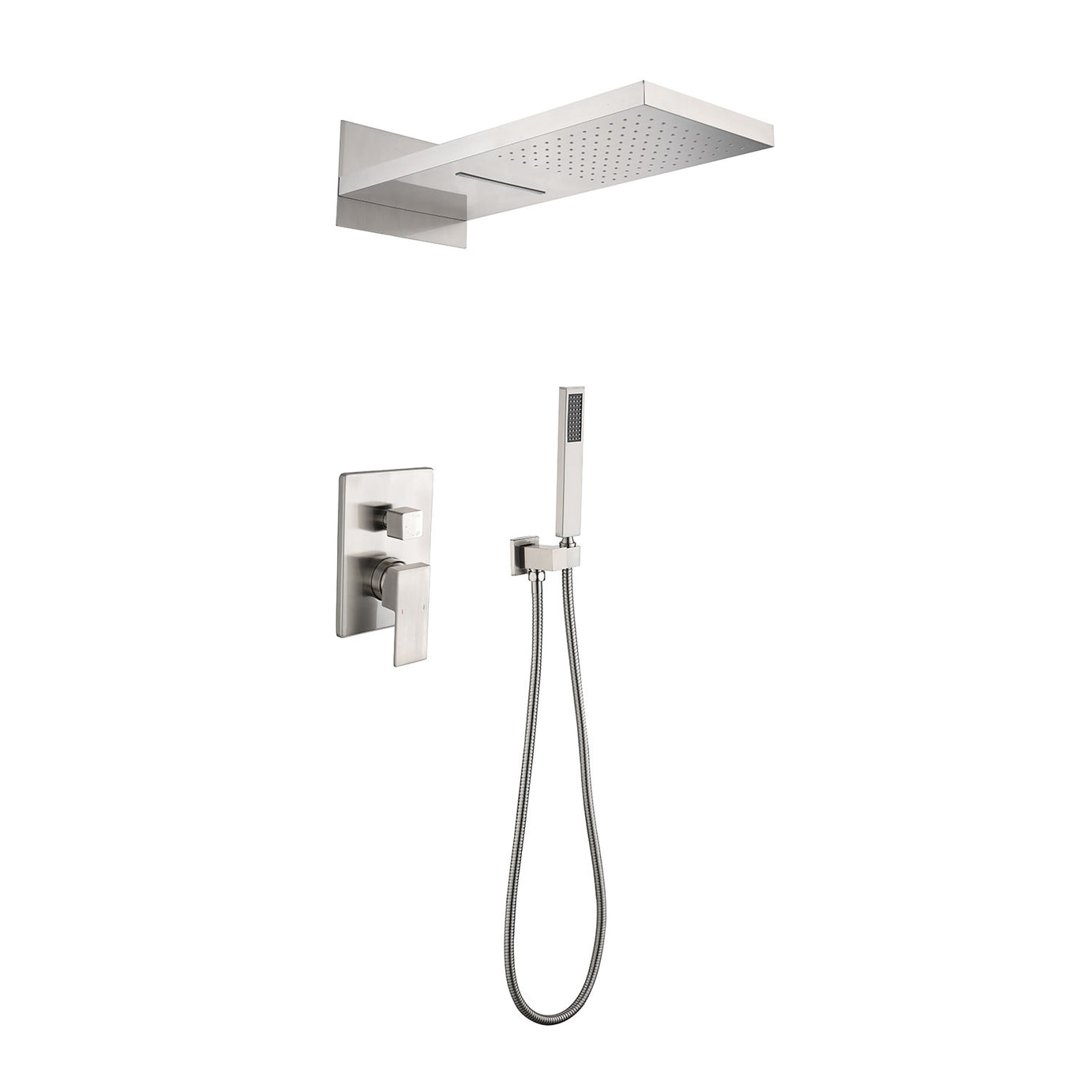 Wall Mounted Waterfall Rain Shower System--1