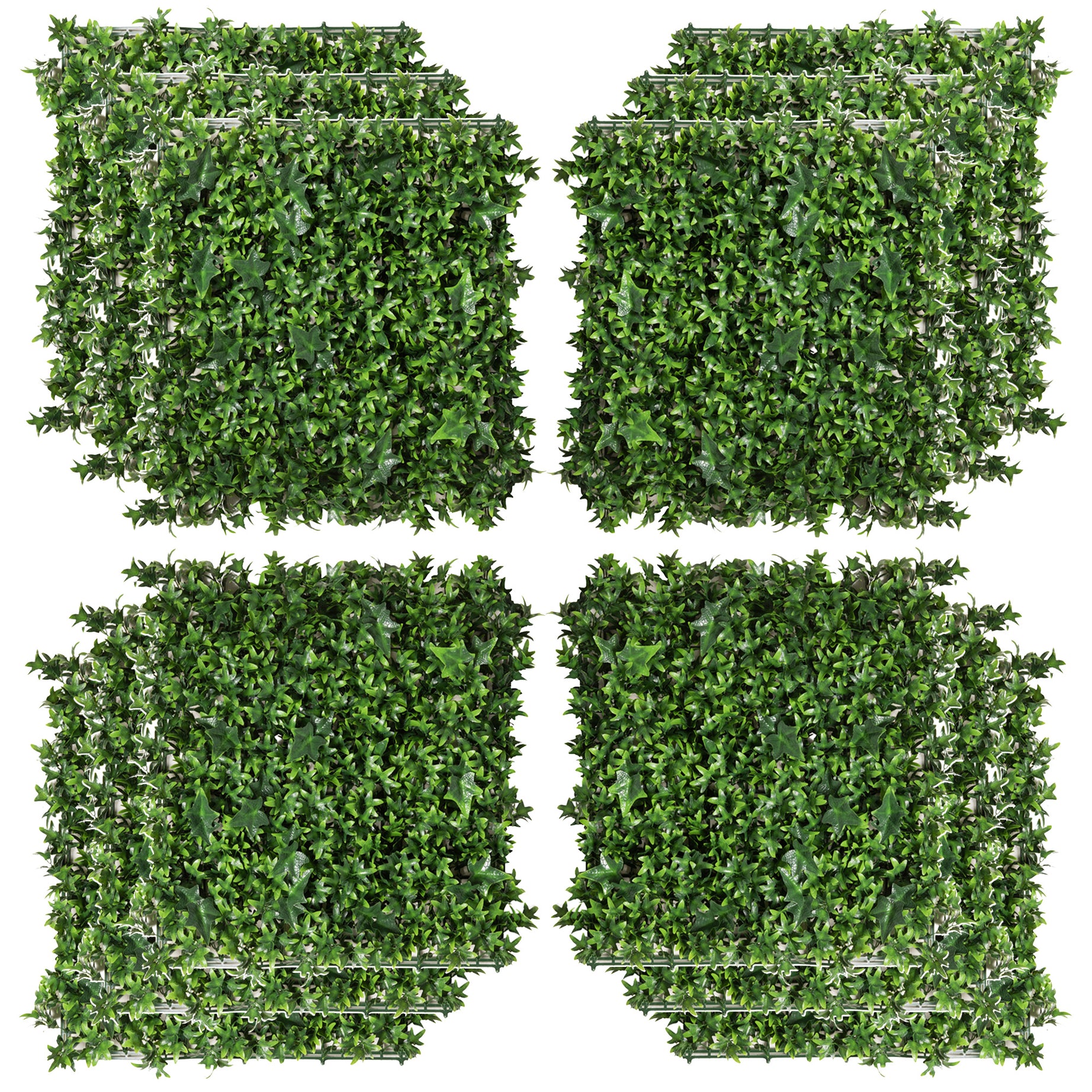 Artificial Grass Wall Panel Backdrop, 12 20" x 20" Boxwood UV Protection Privacy Coverage Panels for Indoor & Outdoor Decor, Wall & Fence Covering, Sweet Potato, Green--1