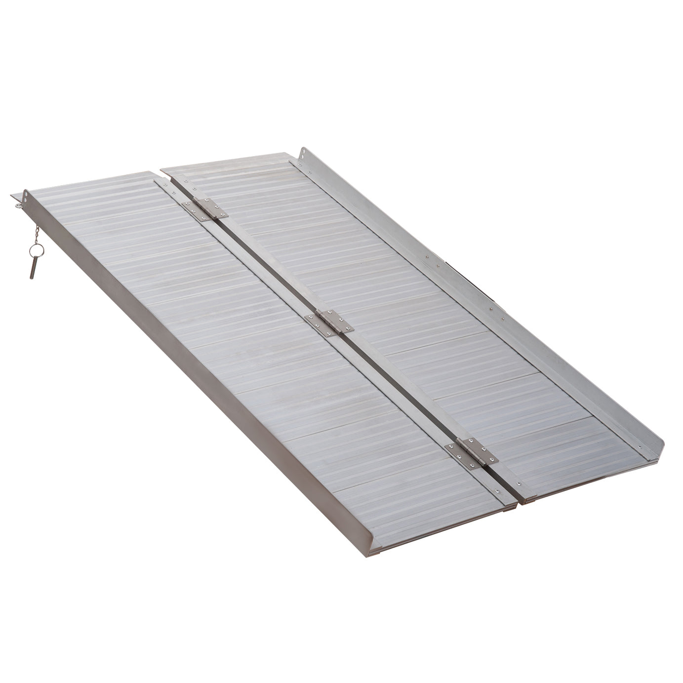 Wheelchair Ramp 4FT, Folding Aluminum Threshold Ramp with Non-Slip Surface, Transition Plates, 600lbs Weight Capacity, Handicap Ramp for Home, Doorways, Curbs, Steps--1