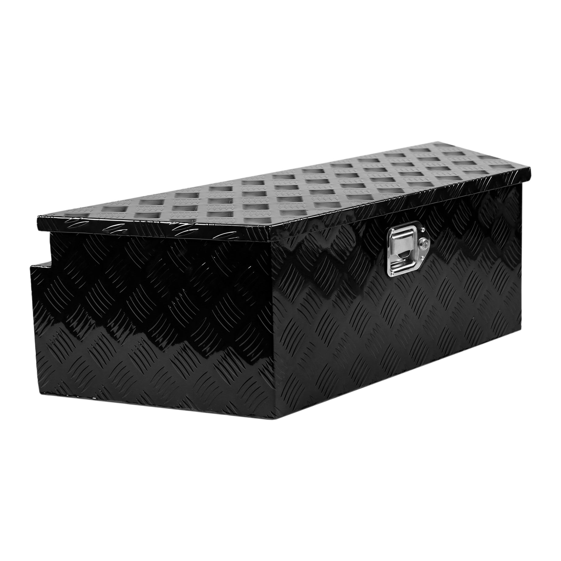 39 Inch Aluminum Utility Trailer Tongue Tool Box 5 Bar Tread Trailer Tongue Box Waterproof Under Truck Storage for Pick Up Truck Bed, RV Trailer, ATV with Lock & Keys 38.8"x16.5"x12"--1