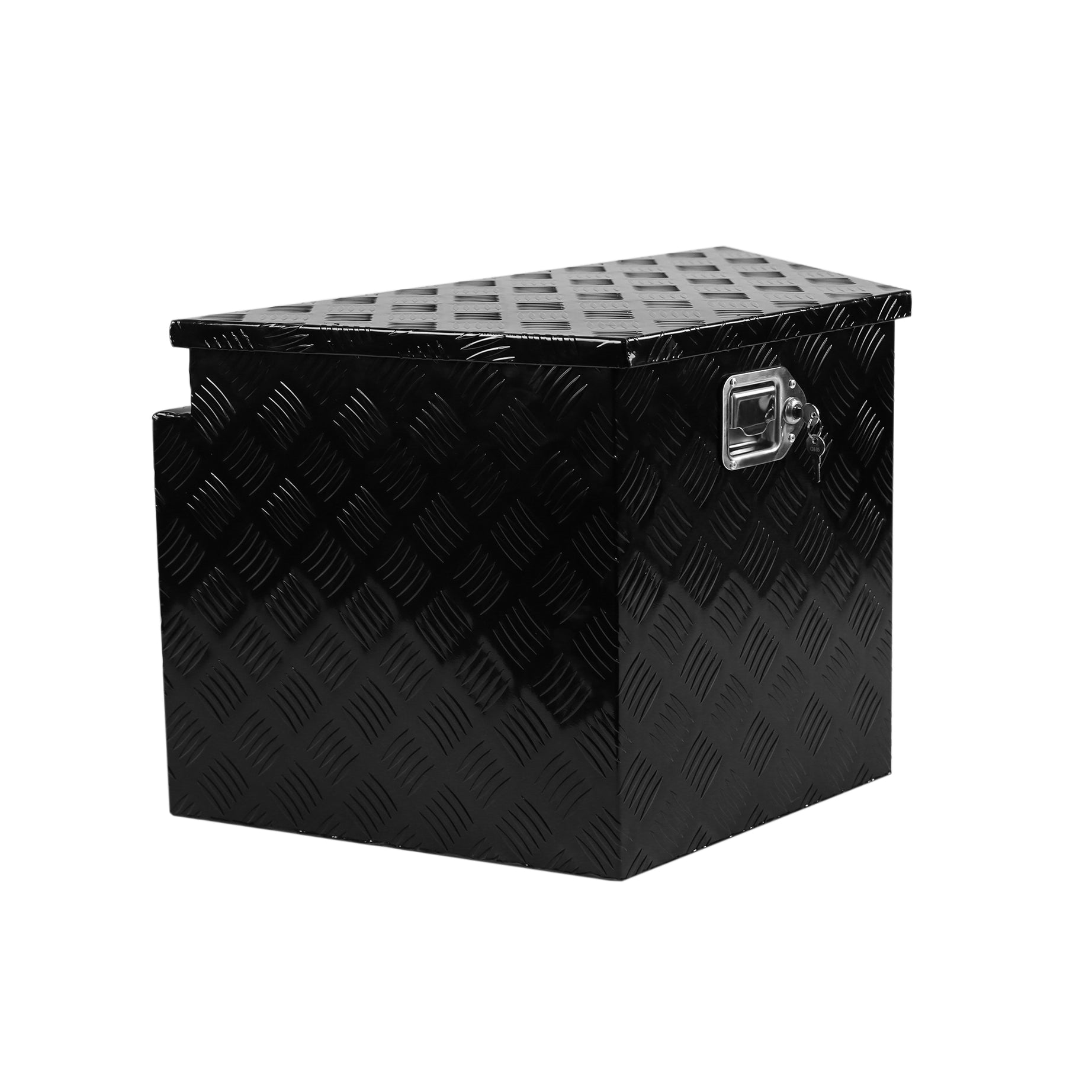 33 Inch Heavy Duty Diamond Plate Aluminum Trailer Tongue Box Pickup Truck Tool Box Storage Organizer with Weather Resistant Seal, Lock & Keys – Black 32.5"x20.5"x18.3"--1