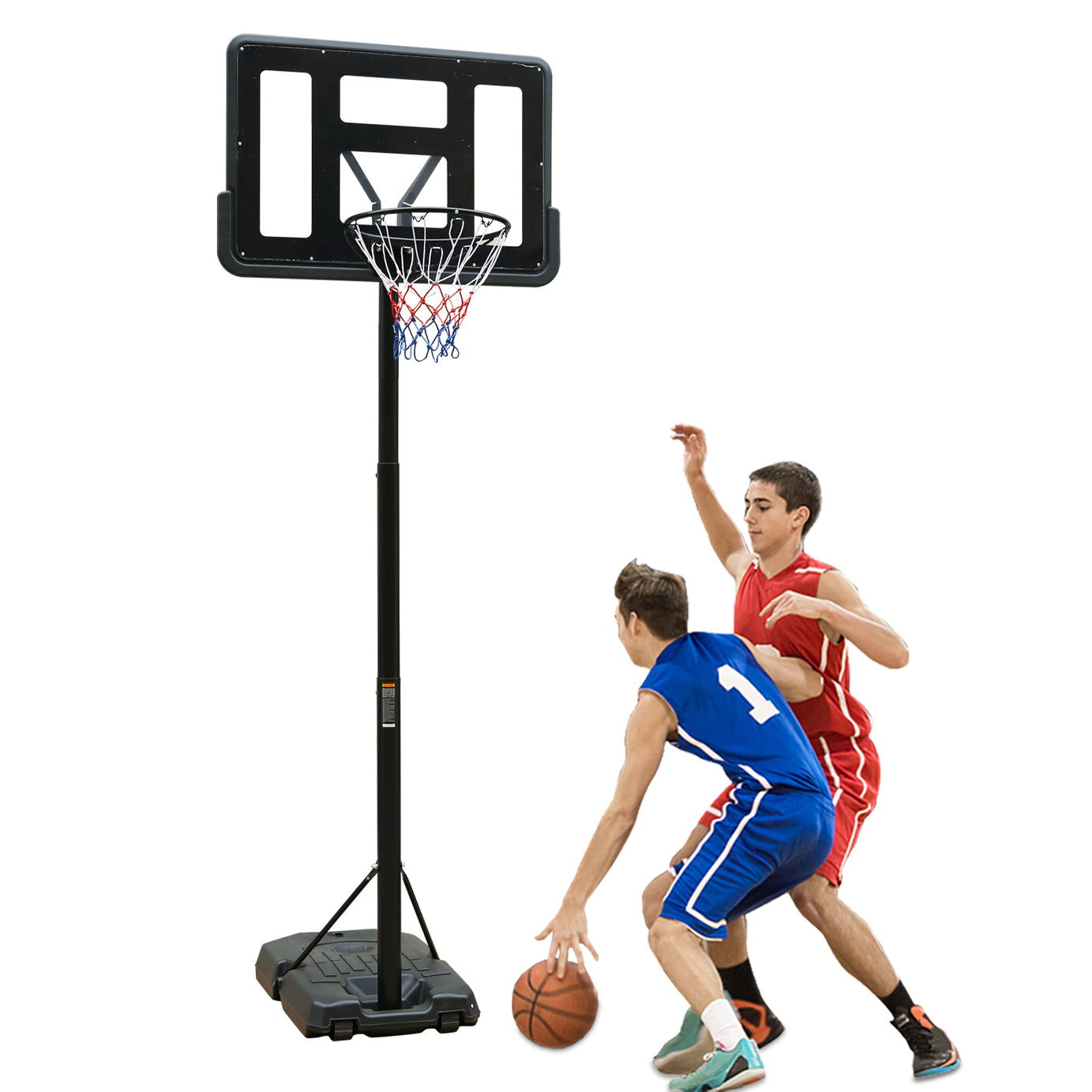 Portable Basketball Hoop Height Adjustable basketball hoop stand 6.6ft - 10ft with 44 Inch Backboard and Wheels for Adults Teens Outdoor Indoor--1