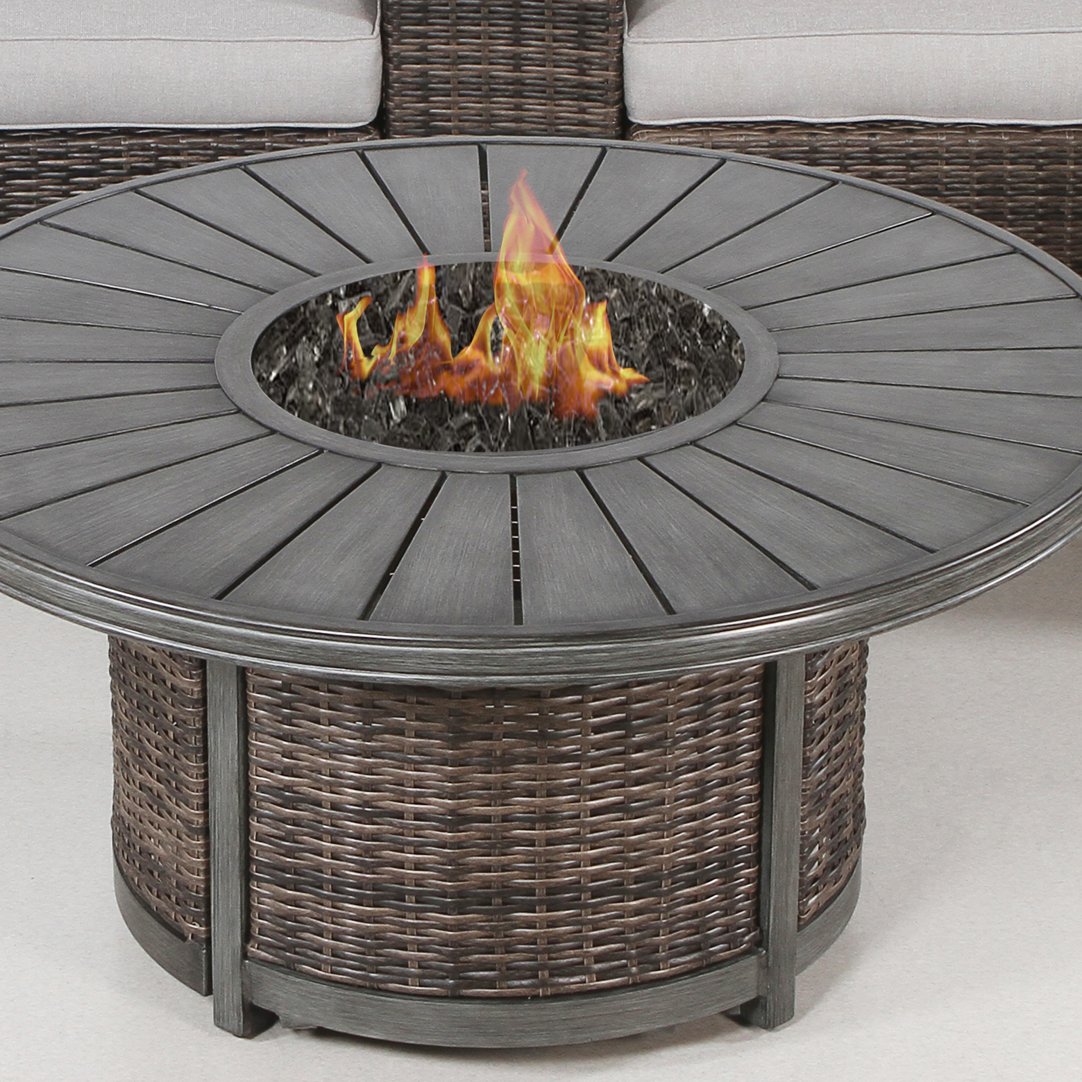 Living Source International 25 H x 52 W Propane Outdoor Fire Pit Table--1