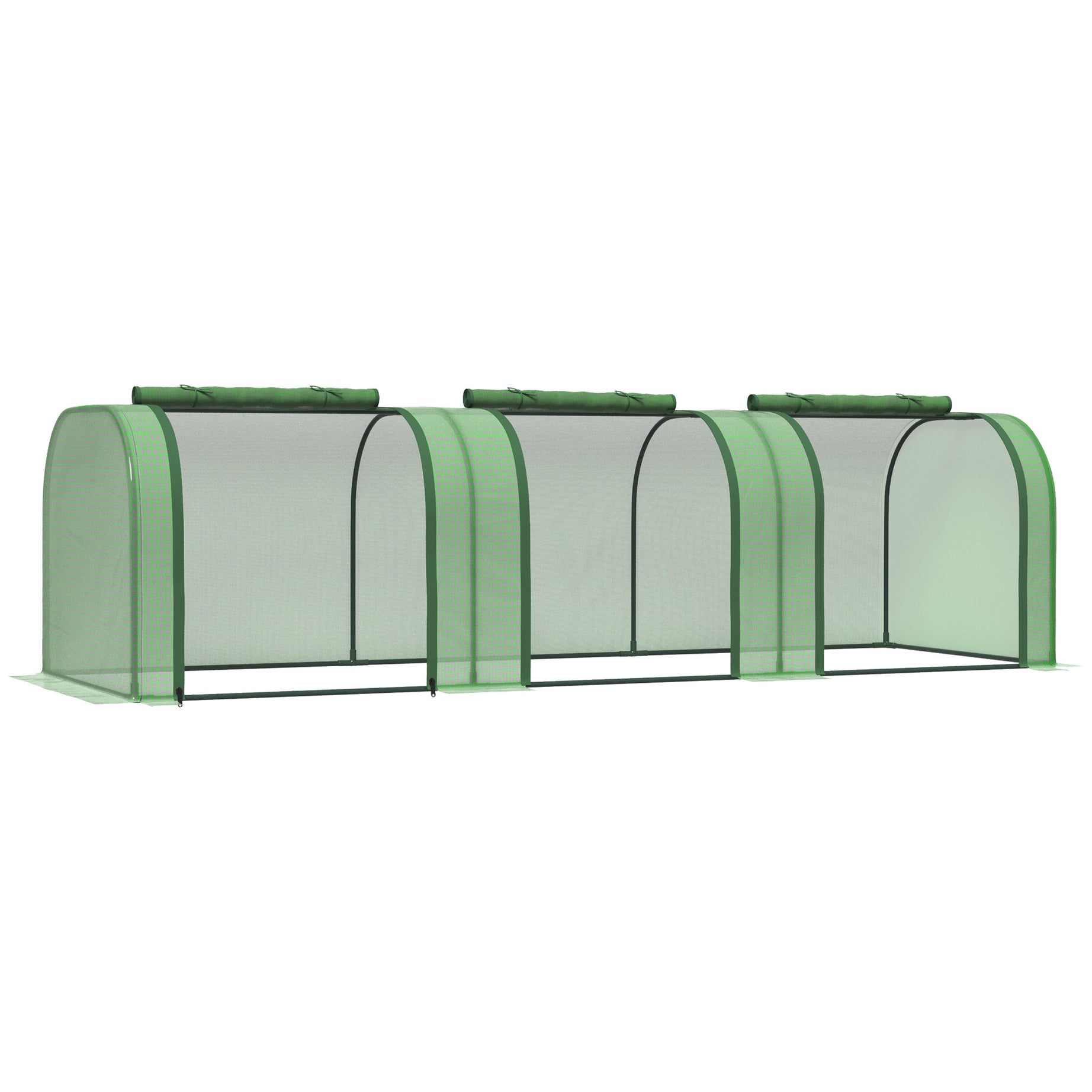 10' x 3' x 2.5' Mini Greenhouse, Portable Tunnel Green House with Roll-Up Zippered Doors, UV Waterproof Cover, Steel Frame, Green--1