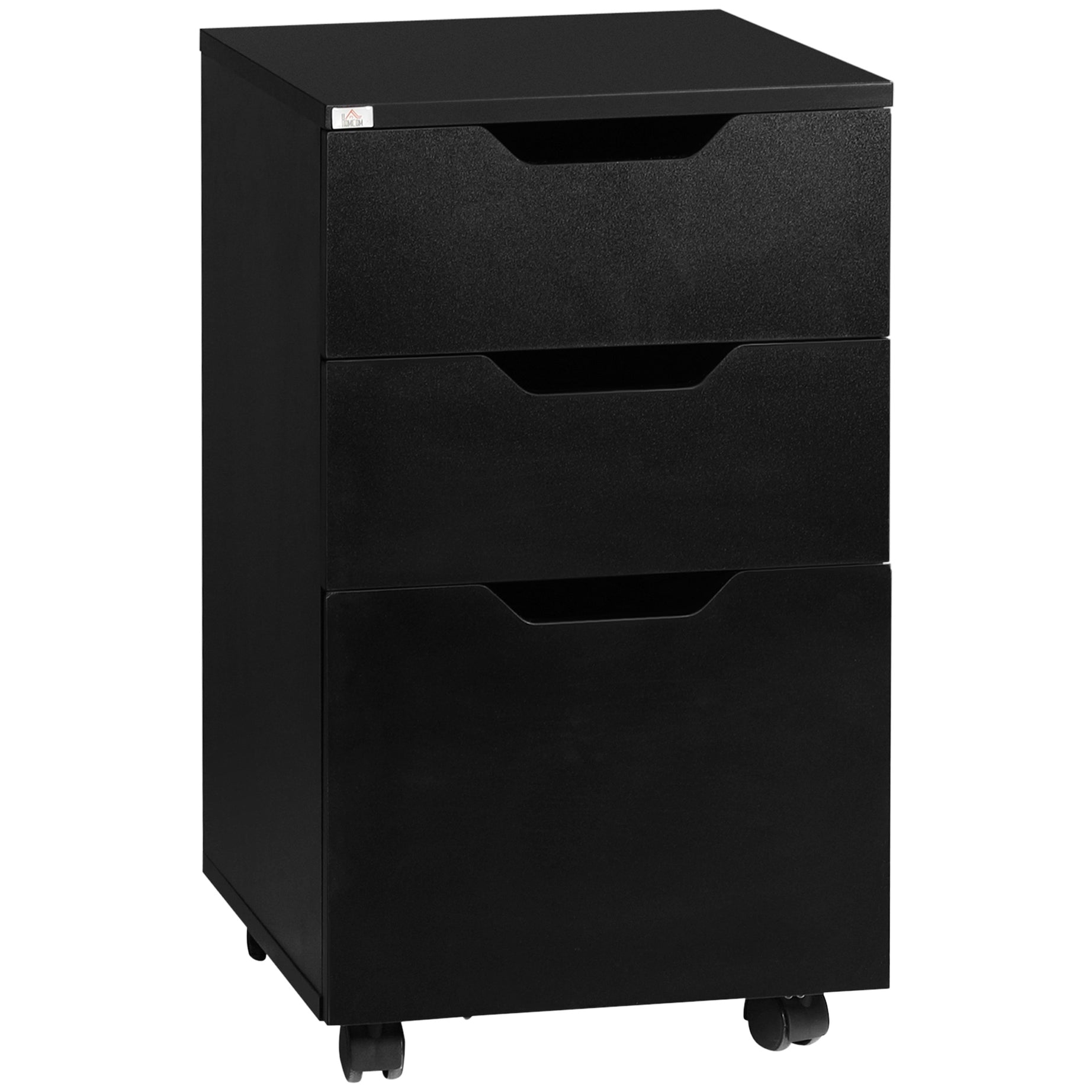 3 Drawer Mobile File Cabinet, Rolling Printer Stand, Vertical Filing Cabinet, Black--1