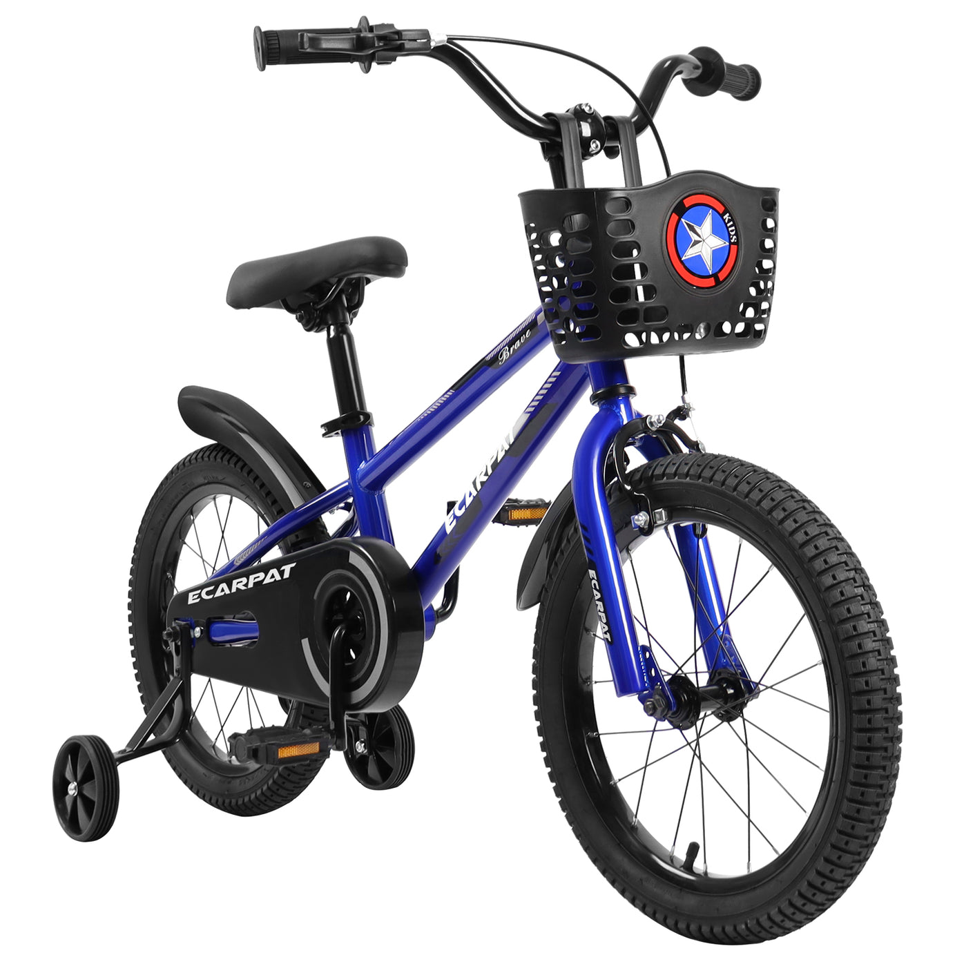 Kids Bike  16 inch for Boys & Girls with Training Wheels,  Freestyle Kids' Bicycle with Bell,Basket and fender.--1