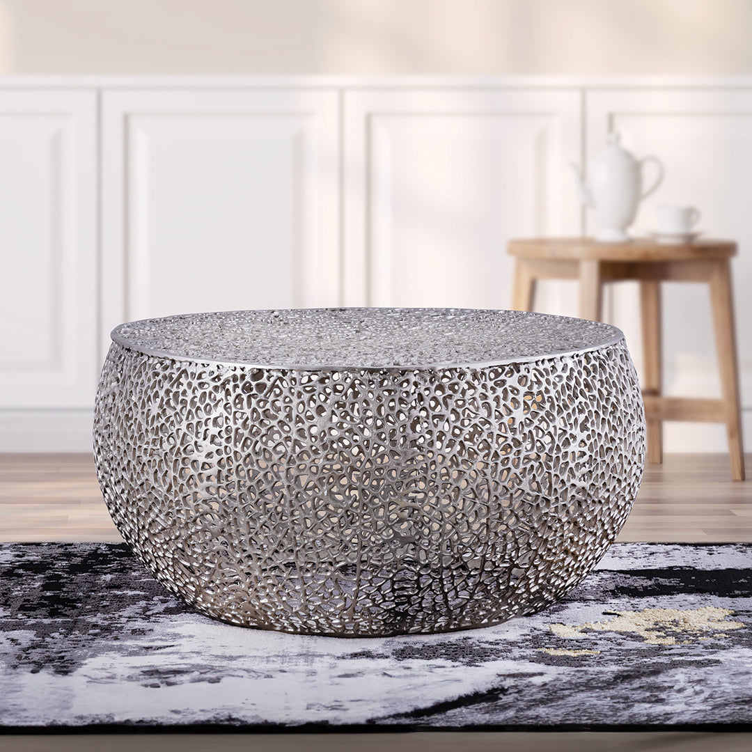 T3502-32 Round Coffee Table in Silver--1