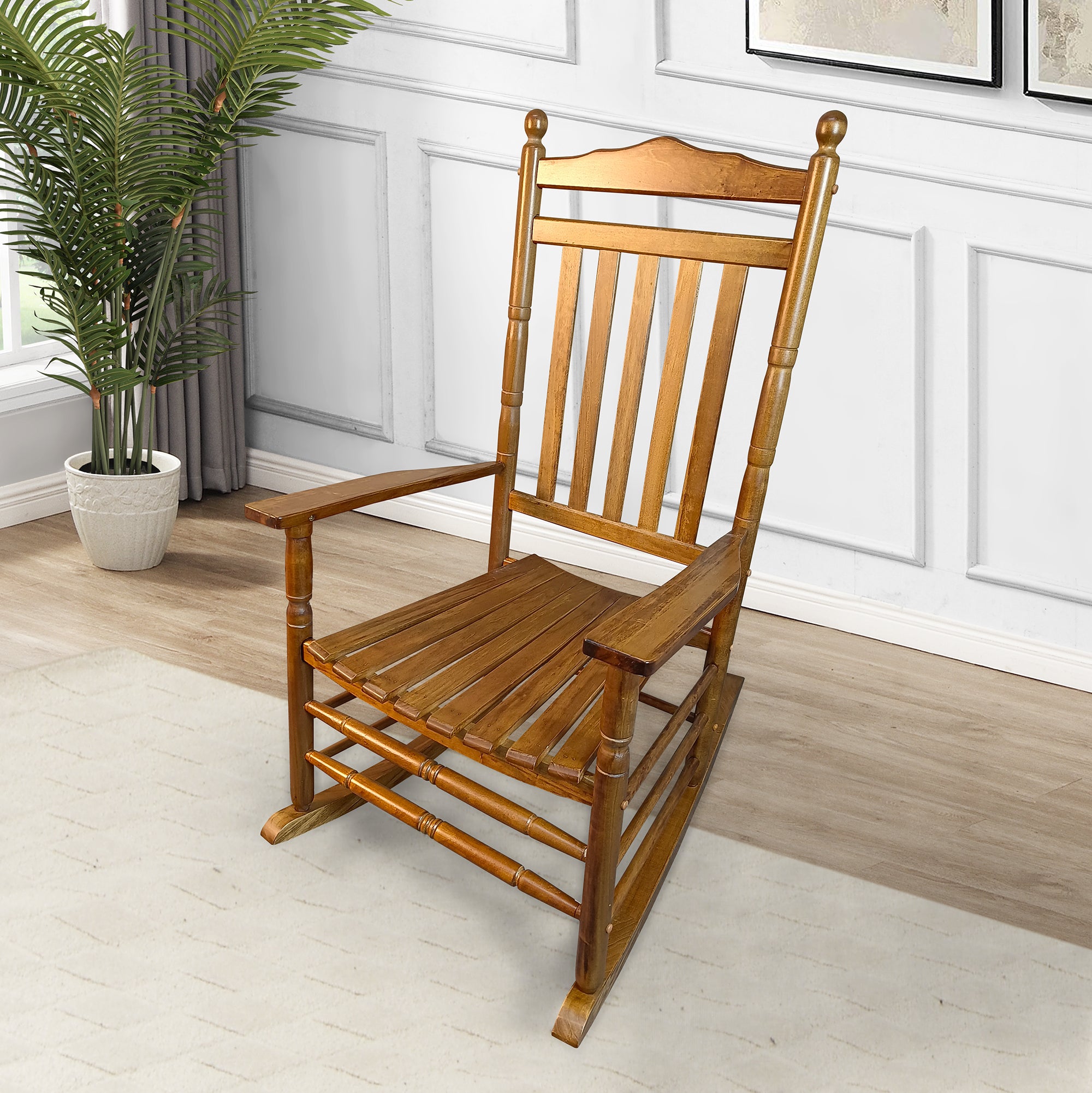 BALCONY PORCH ADULT ROCKING CHAIR OAK--1