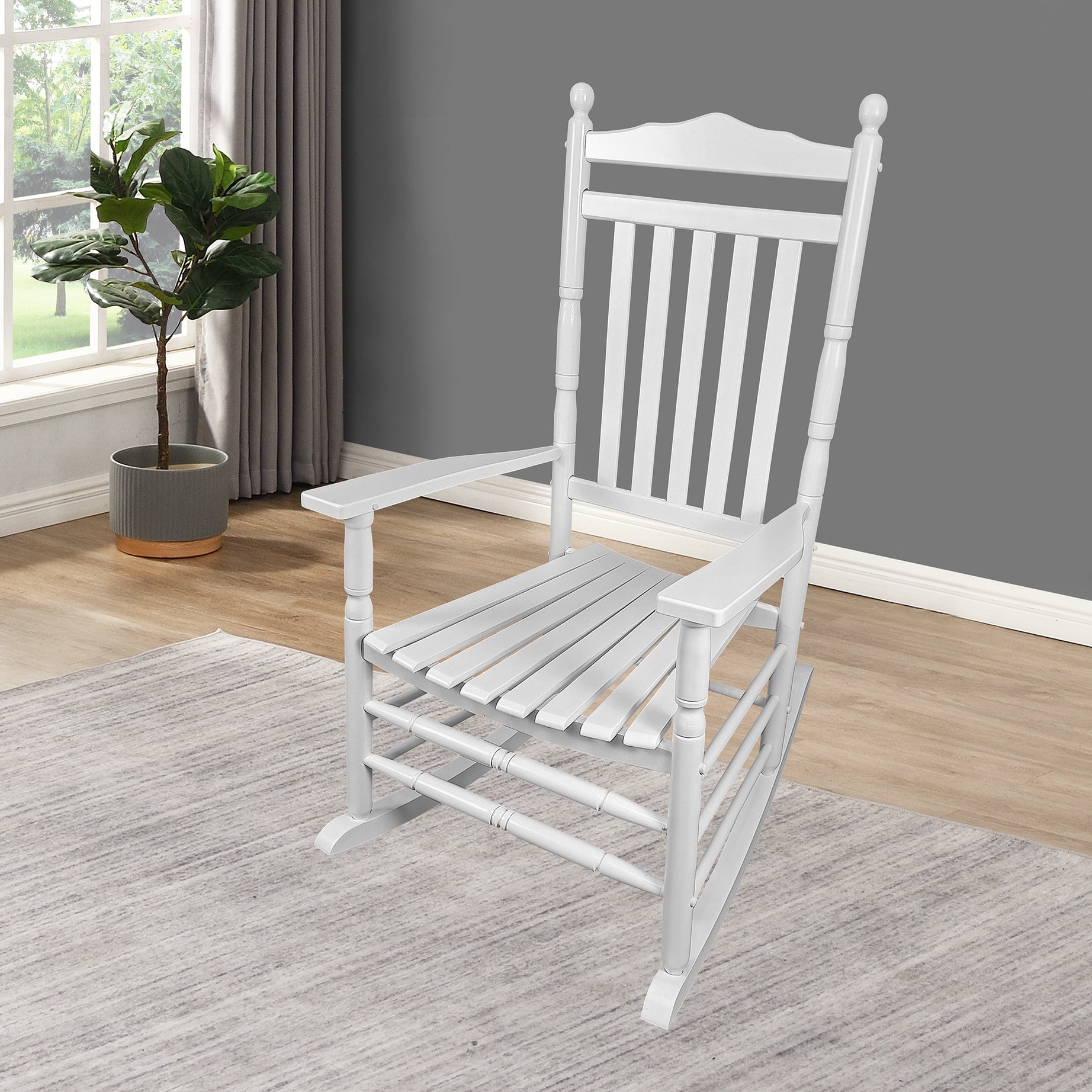 BALCONY PORCH ADULT ROCKING CHAIR - WHITE--1