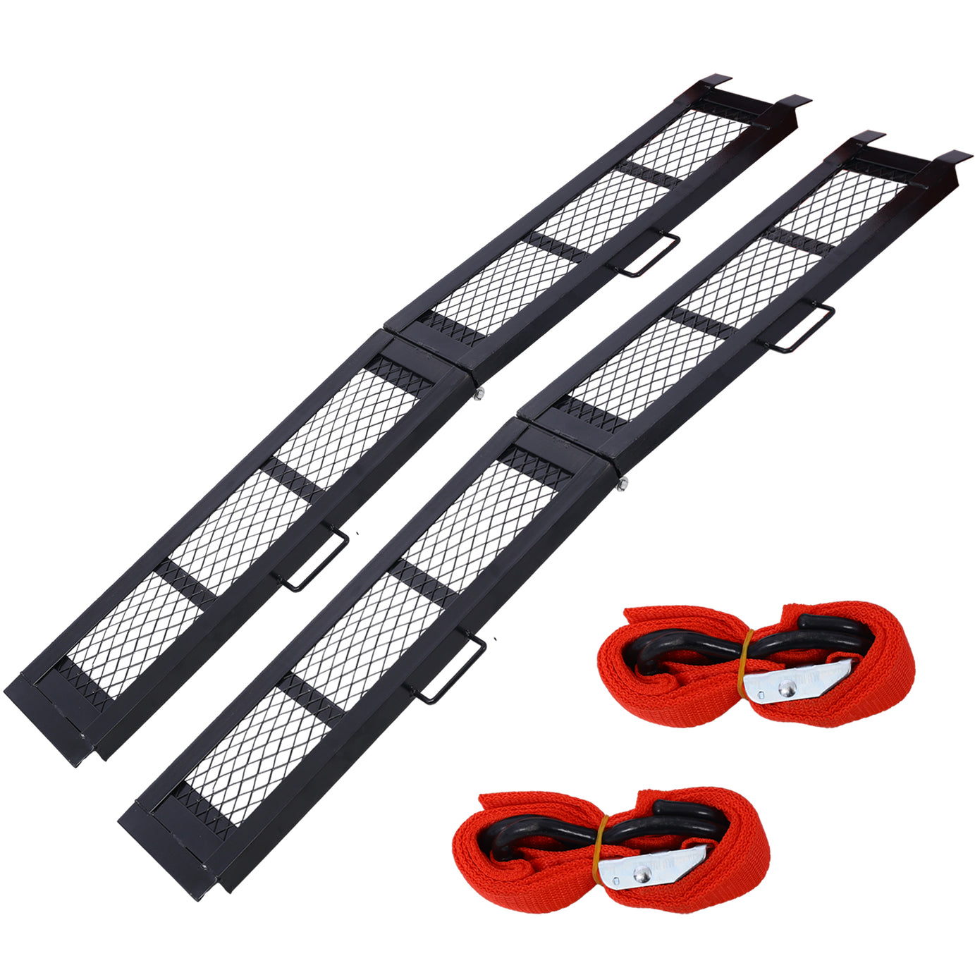 80" Steel Loading Ramp, 800LBS Capacity, Portable Motorcycle Ramp, Folding ATV Ramp for Pick up Truck, Black, Pack of PAIR--1