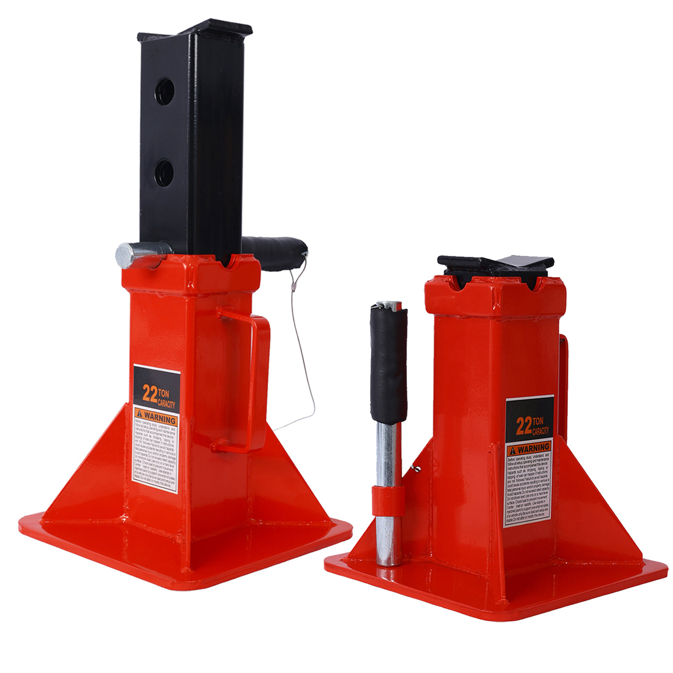 Heavy Duty Pin Type Professional Car Jack Stand with Lock, 22 Ton (44,000 lb) Capacity, Red, 1 Pair--1