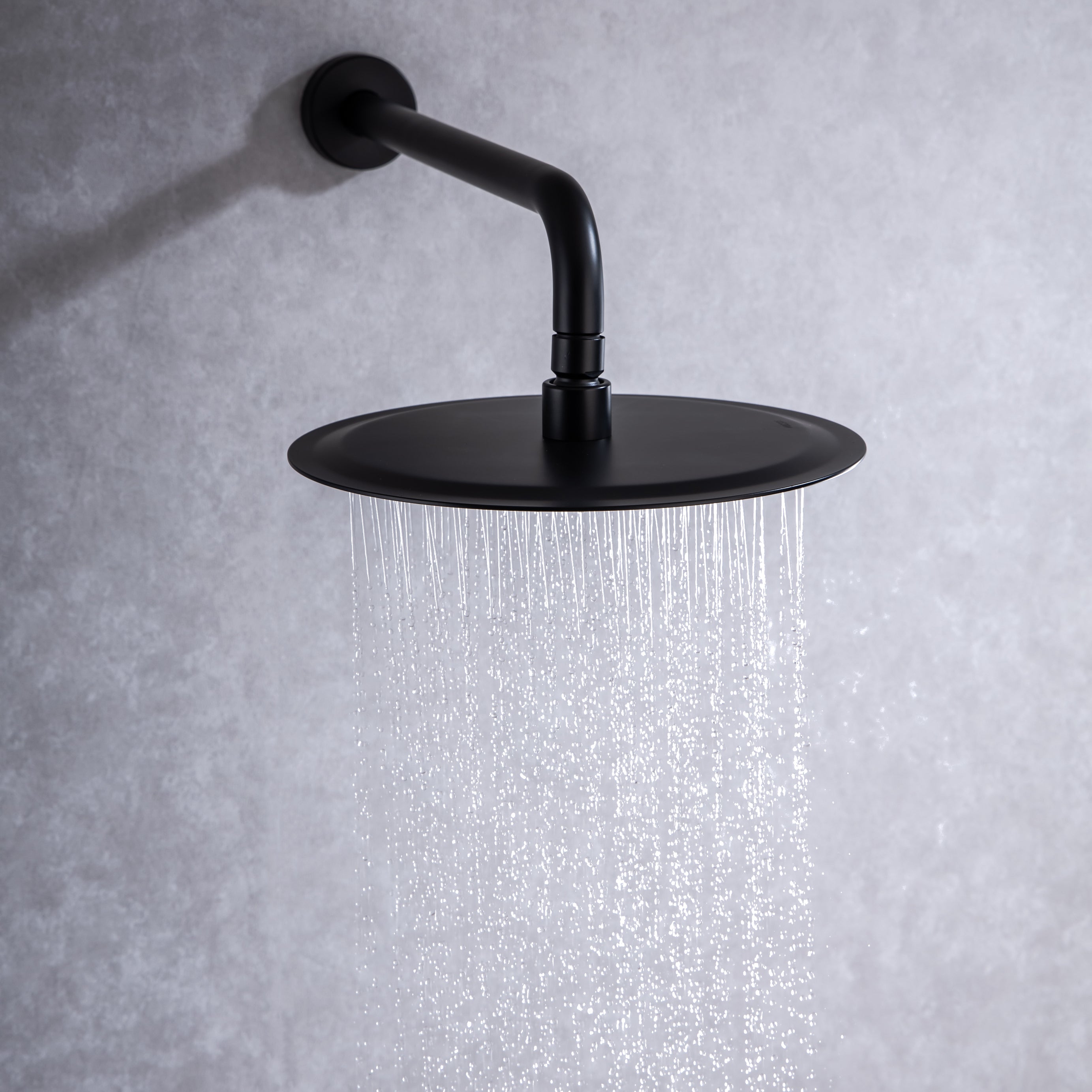 Rain Shower Head - High Flow Round Rainfall Showerhead - Waterfall Full Body Coverage - Universal Ceiling or Wall Mount  16 Inch  Black--9