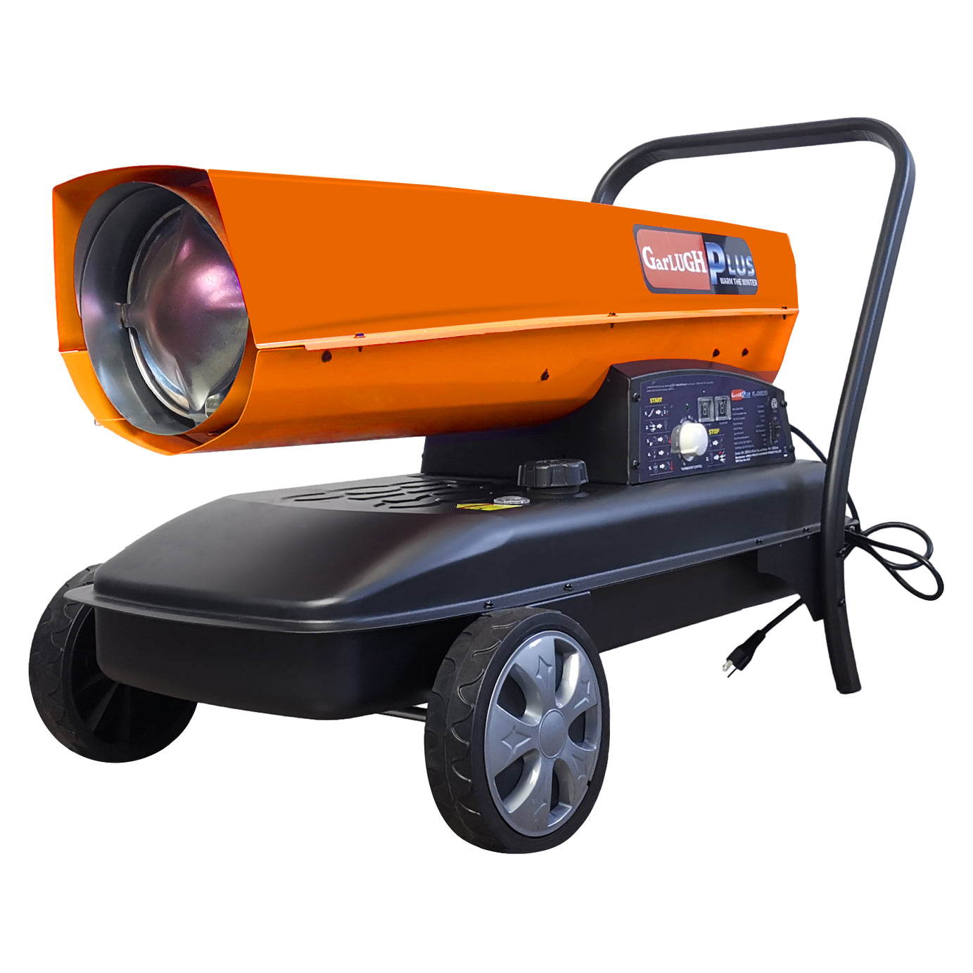 GarLUGH DHE220 Portable Movable Torpedo Forced Air 215000BTU Heavy-duty Kerosene/Diesel Heater with Thermostat Control and Overheat Protection for Jobsite,Garage,Construction Site and Farm.--1