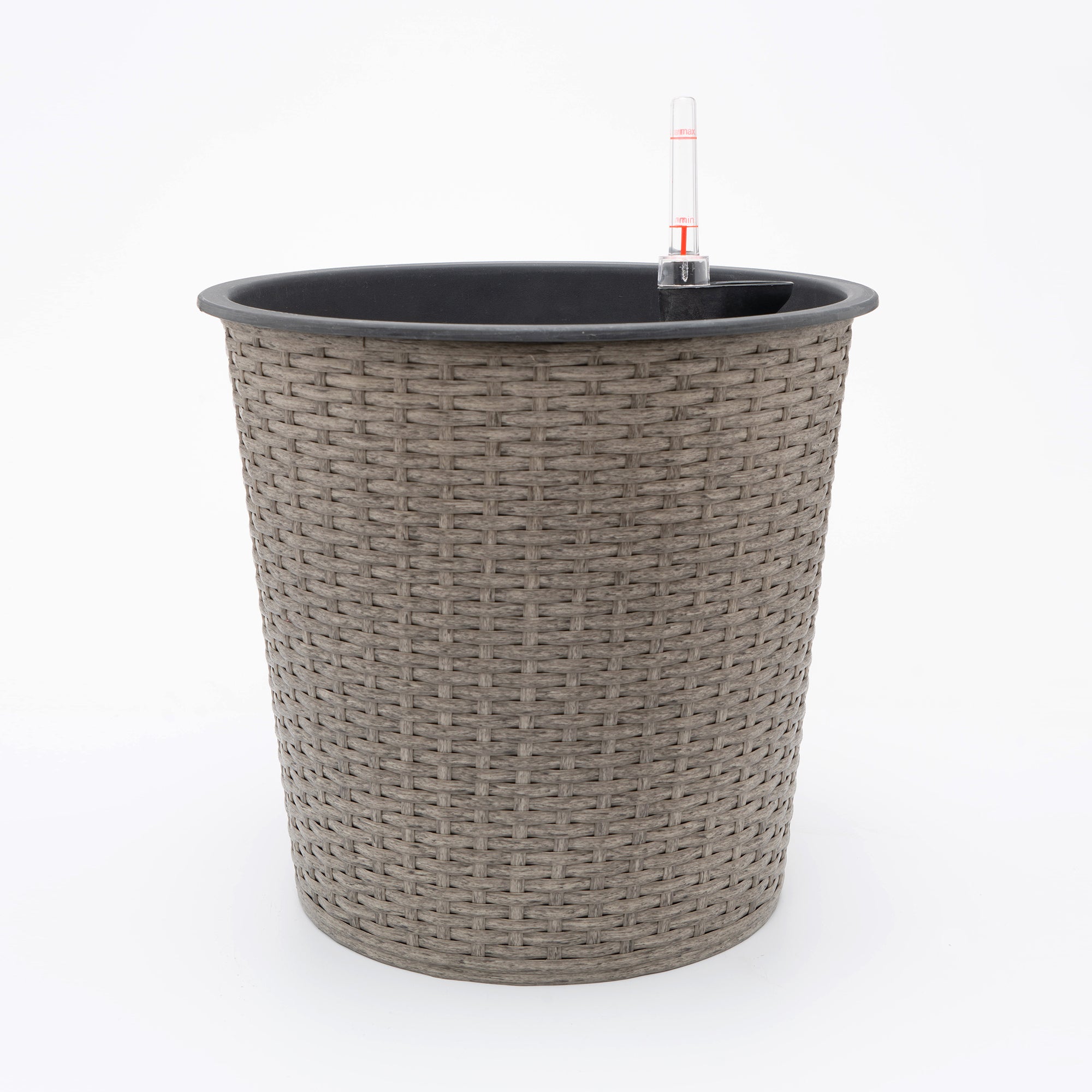 13 in.Gray Wicker Self-watering Planter--1