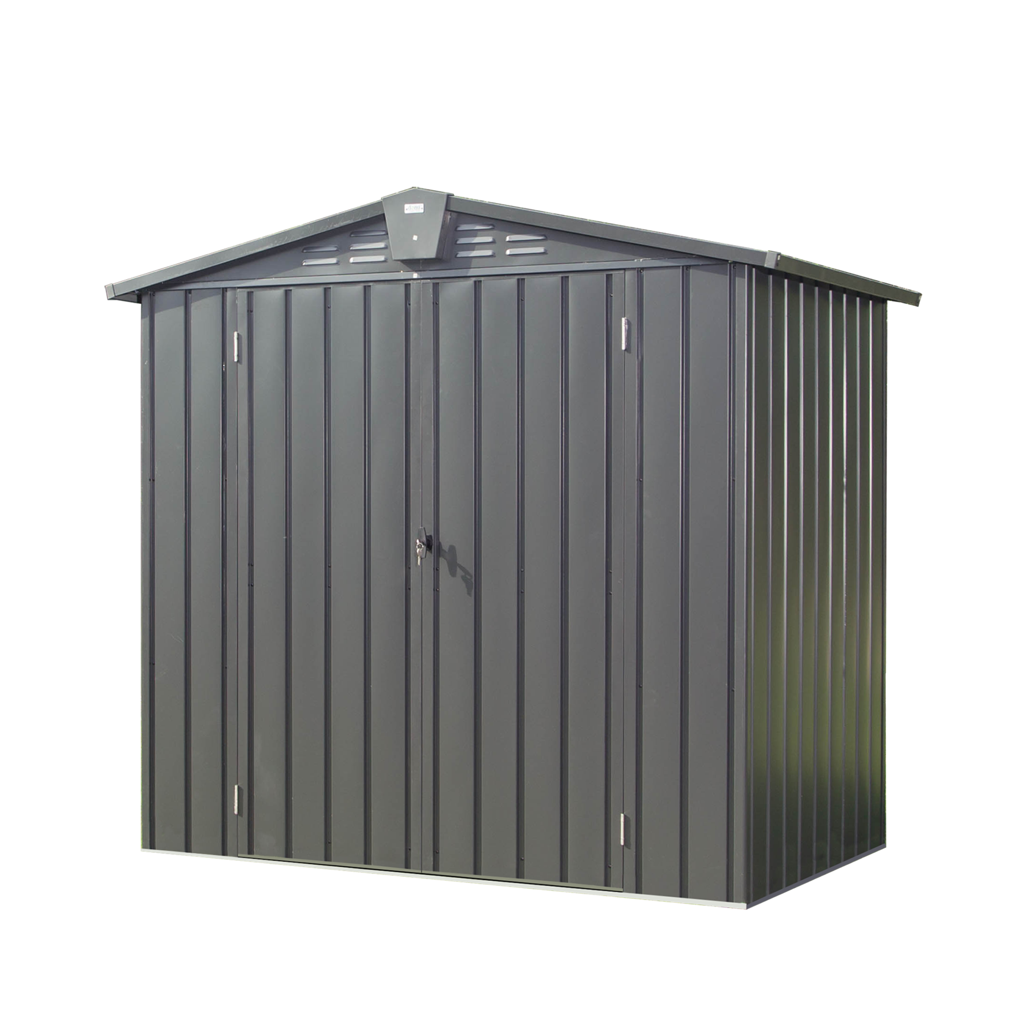 Outdoor Storage Shed 6.5'x 4.2', Metal Garden Shed for Bike, Trash Can, Tools, Lawn Mowers,Galvanized Steel Outdoor Storage Cabinet with Lockable Door for Backyard, Patio, Lawn (6.5x4.2ft, Black)--1