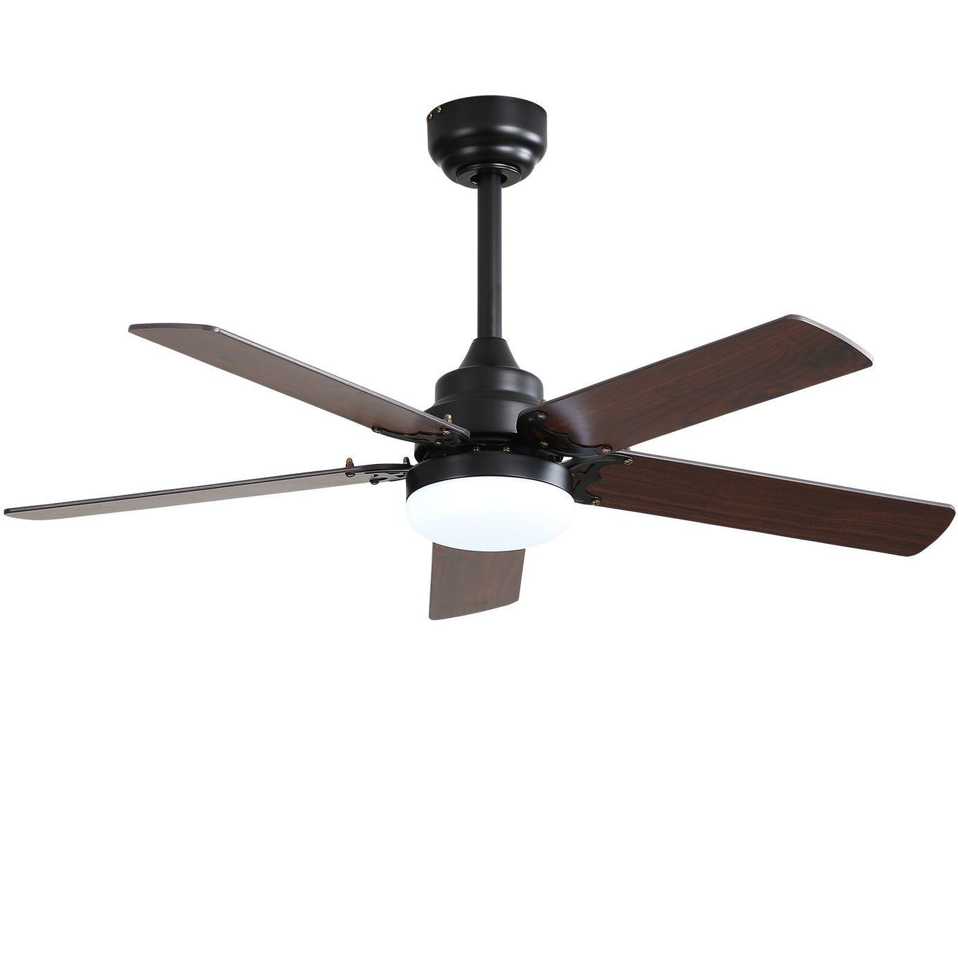 Low Profile 42 Inch Ceiling Fan 5 Blades Noiseless Reversible Dc Motor Remote Control With Led Light--1