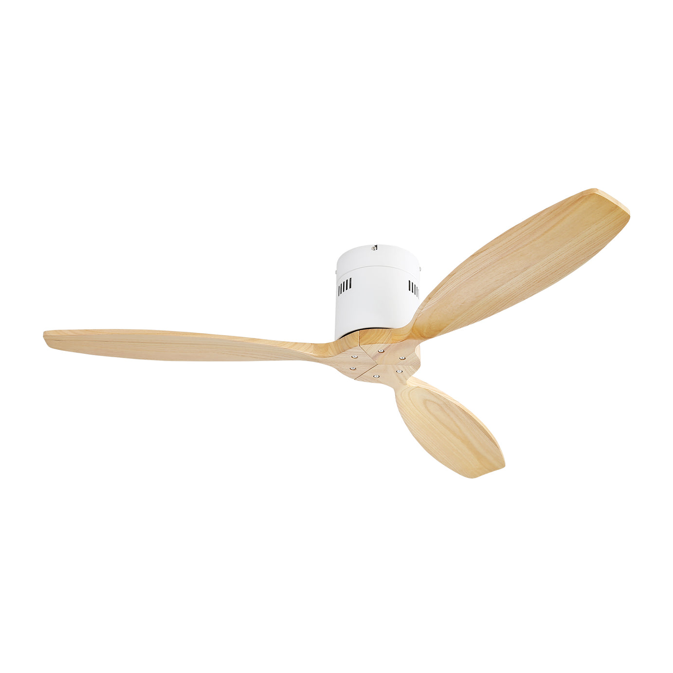 52 Inch Indoor 3 Solid Wood Blade Ceiling Fan Noiseless Reversible DC Motor Remote Control--1