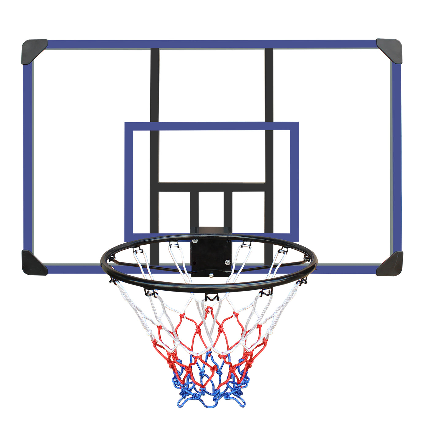 Wall-mounted basketball hoop, 45 x 29 inches shatterproof back, folding hoop, durable hoop and all-weather mesh for indoor and outdoor use--1