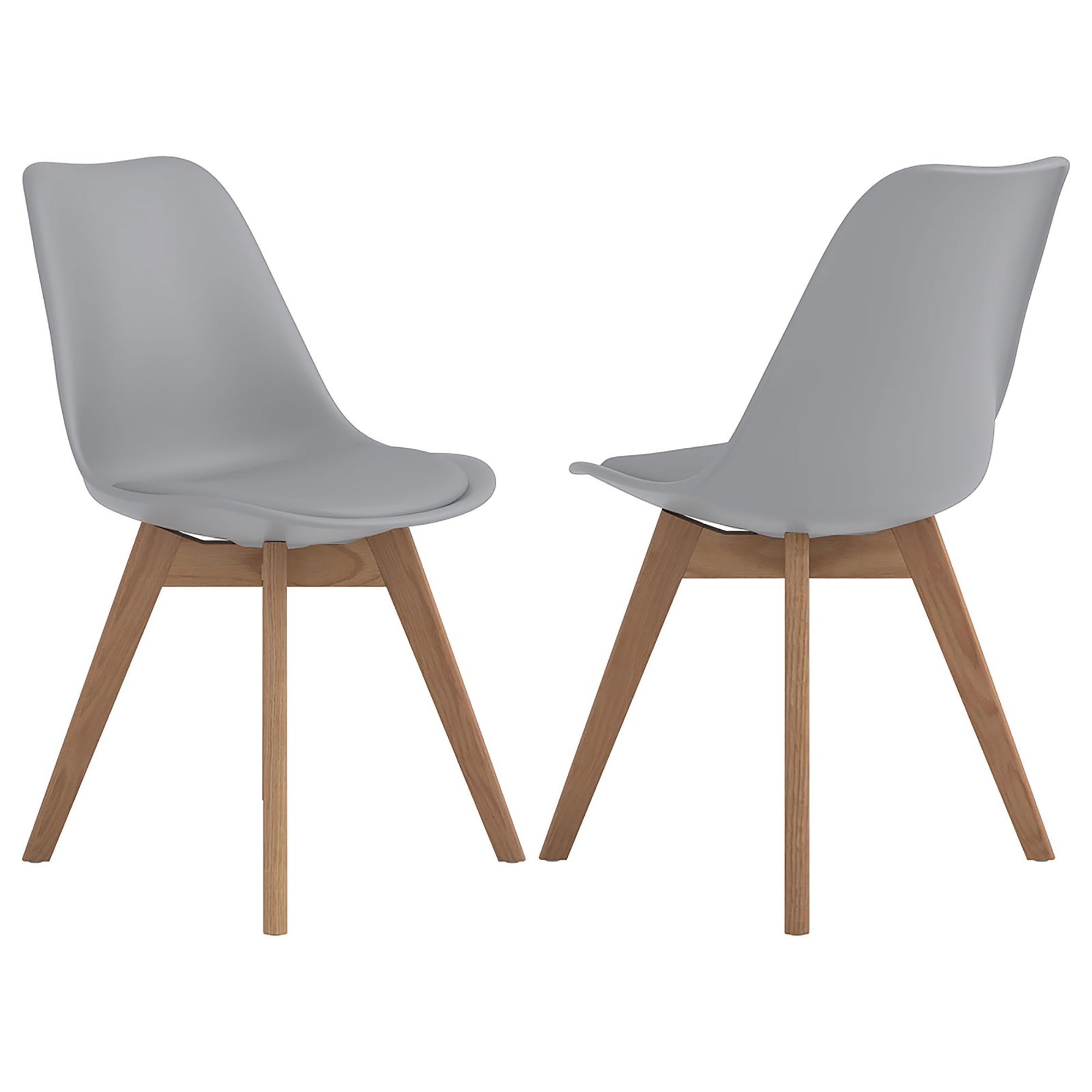 Grey and Natural Oak Padded Side Chairs (Set of 2)--1