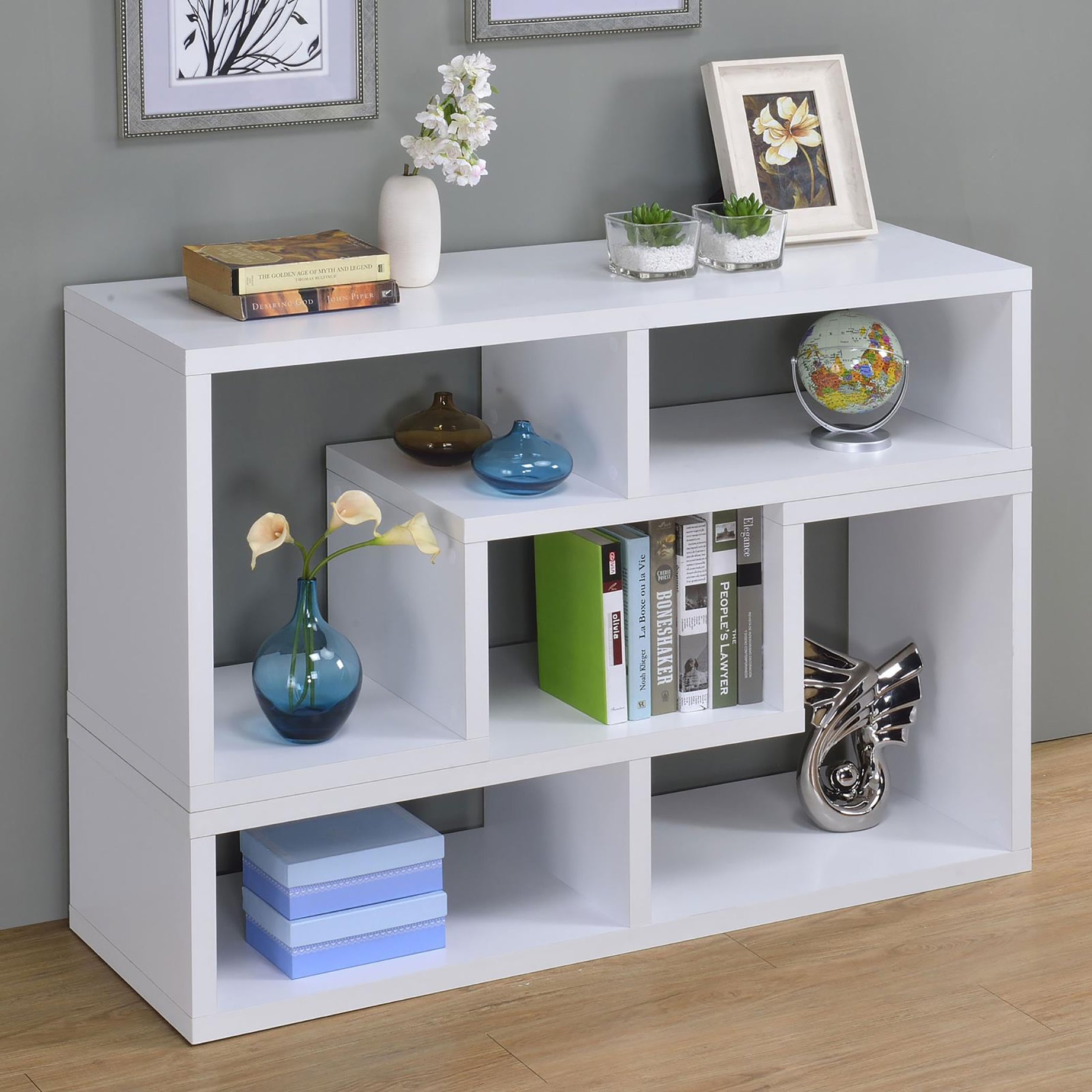 White Convertable Bookcase--1