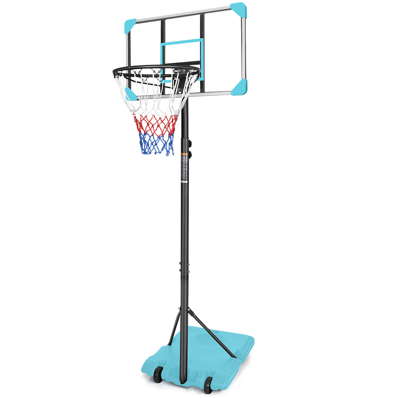 Portable Basketball Goal System with Stable Base and Wheels, use for Indoor Outdoor teenagers youth height adjustable 5.6 to 7ft Basketball Hoop 28 Inch Backboard--1