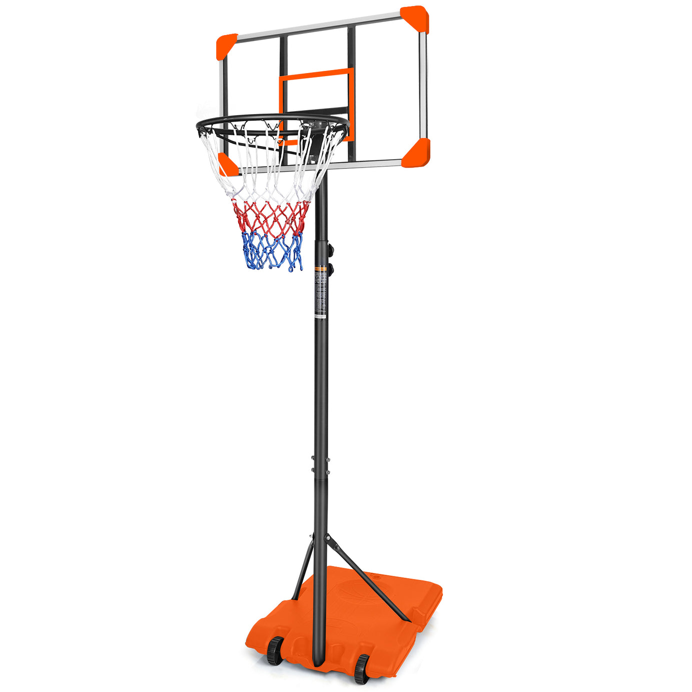 Portable Basketball Goal System with Stable Base and Wheels, use for Indoor Outdoor teenagers youth height adjustable 5.6 to 7ft Basketball Hoop 28 Inch Backboard--1