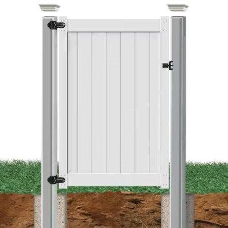 Fence Gate 4ft width  Privacy Vinyl  White--1