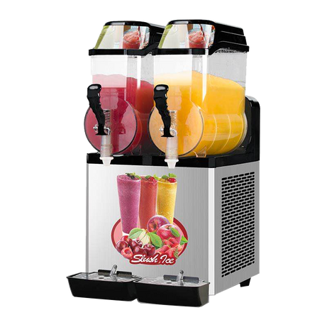 110V Commercial Slushy Machine 30L Double Tank 950W Stainless Steel Margarita Frozen Drink With Powerful Compressor Efficient Cooling Perfect for Supermarkets Cafes Restaurants Bars--1