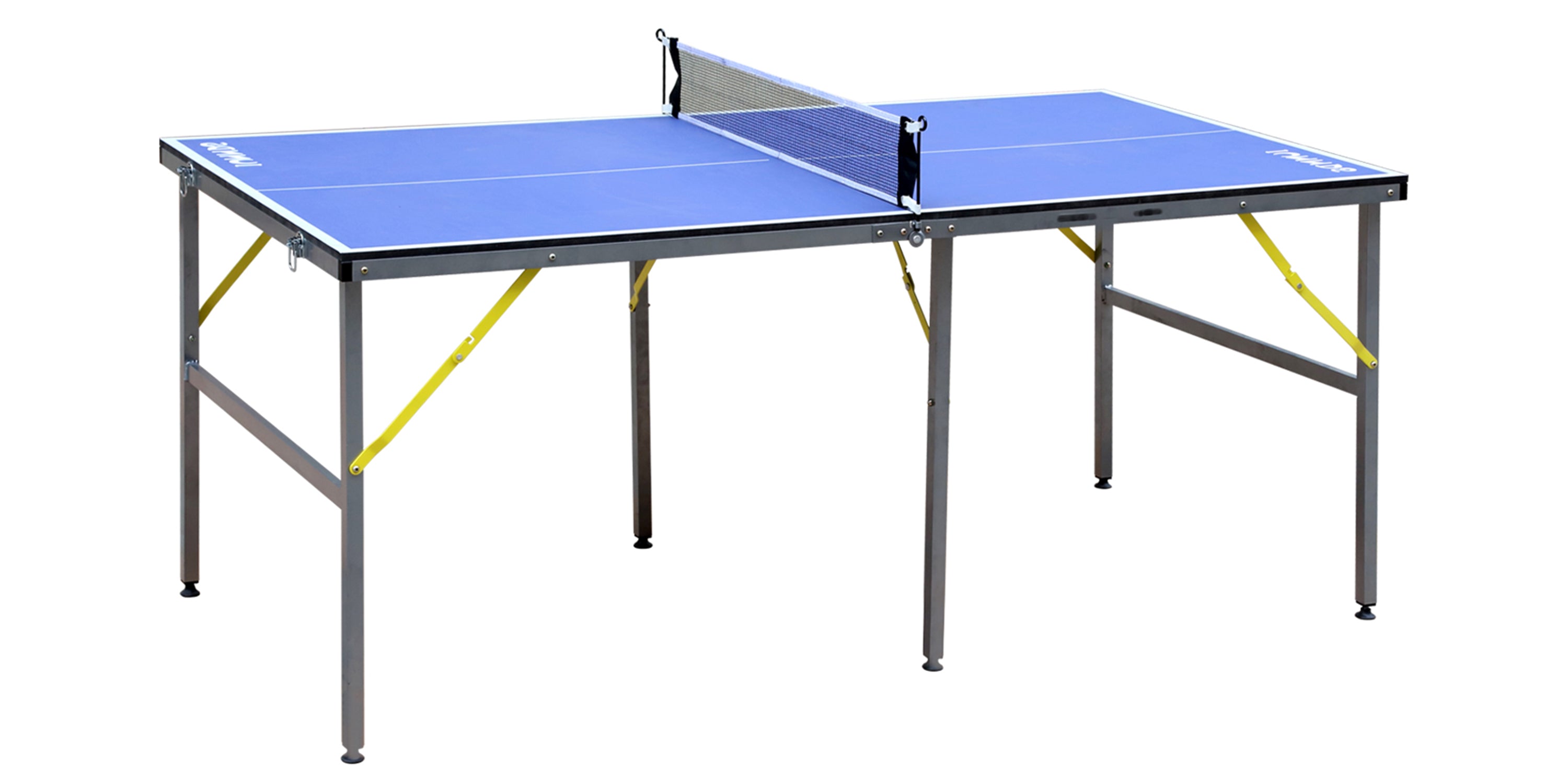 6ft Mid-Size Table Tennis Table Foldable & Portable Ping Pong Table Set for Indoor & Outdoor Games with Net, 2 Table Tennis Paddles and 3 Balls--1