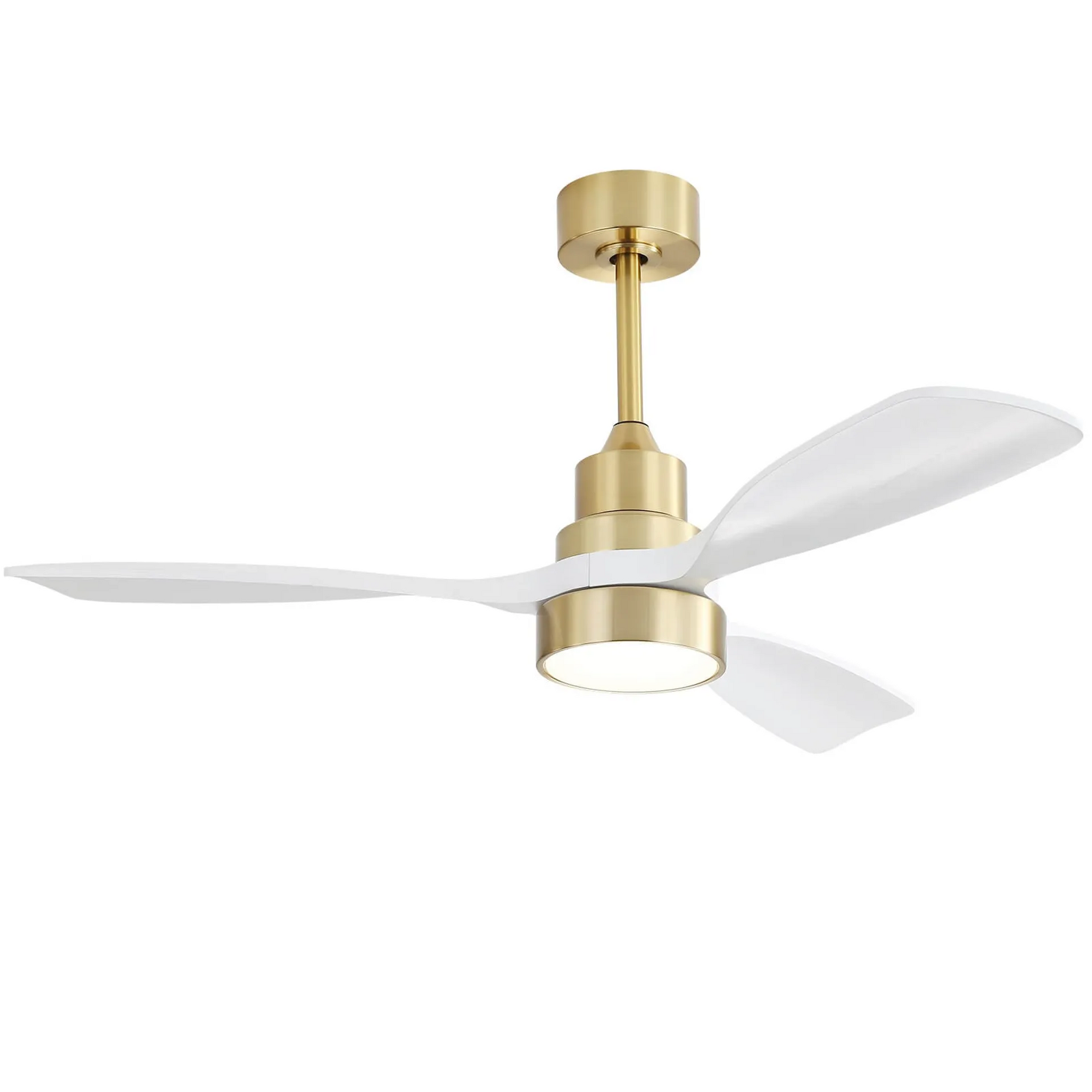 48 Inch Modern Ceiling Fan With Lights 3 Wood Fan Blade Noiseless Reversible Motor Remote Control--1