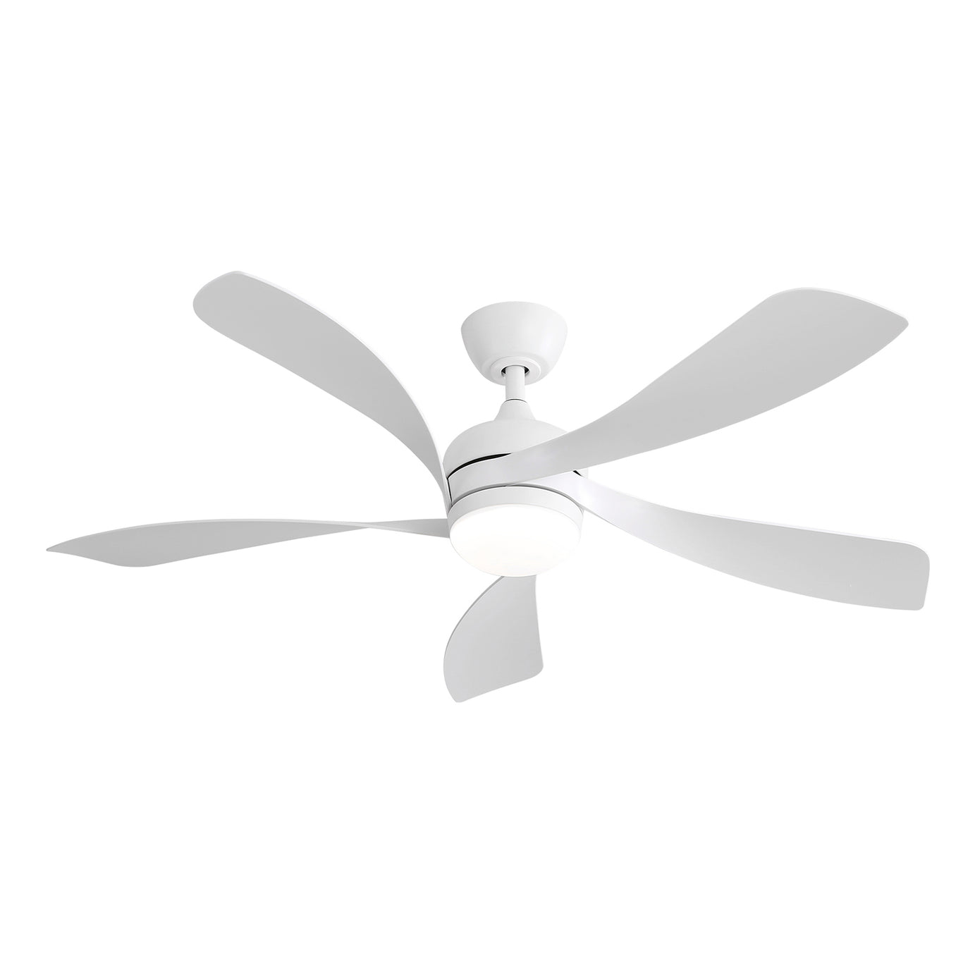 52 Inch Modern Led Ceiling Fan With 3 Color Dimmable 5 ABS Blades Remote Control Reversible DC Motor White For Bedroom--1