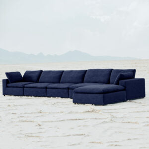 Harper Luxe Navy Sectional - 6 seat Configuration--1