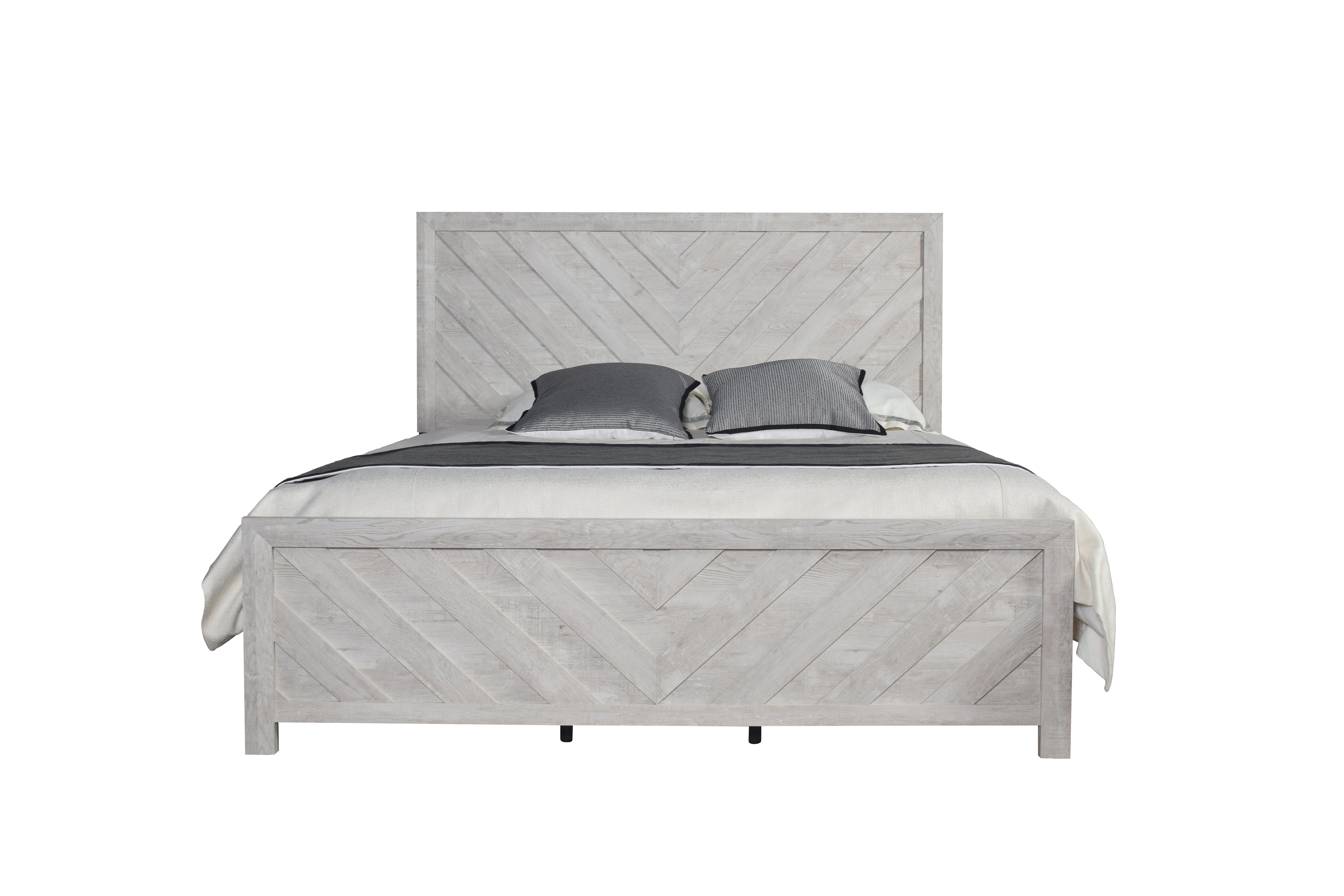 Denver Modern Style King Bed Made with Wood in Gray--1