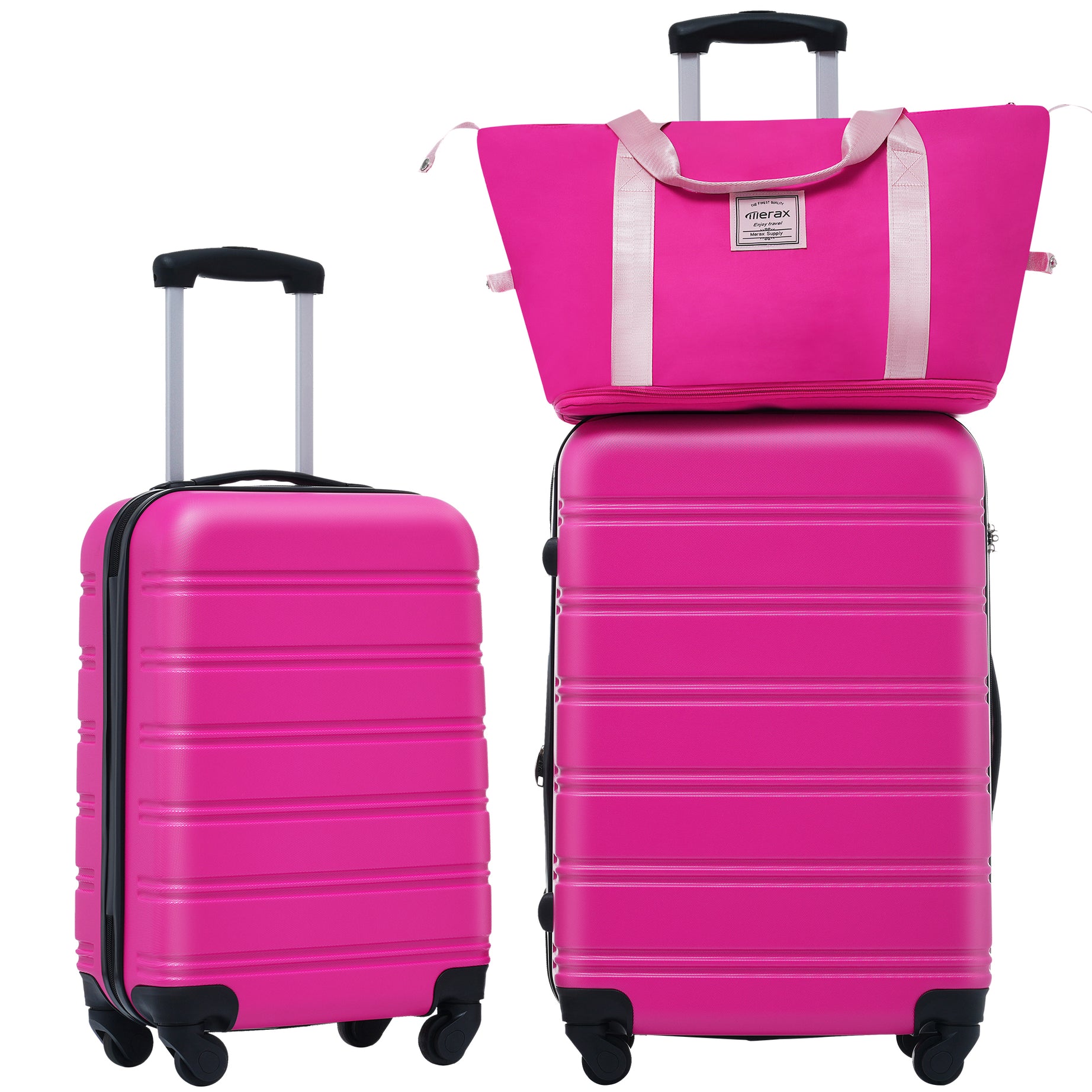 Hardshell Luggage Sets 2Pcs + bag Spinner Suitcase with TSA Lock Lightweight--1