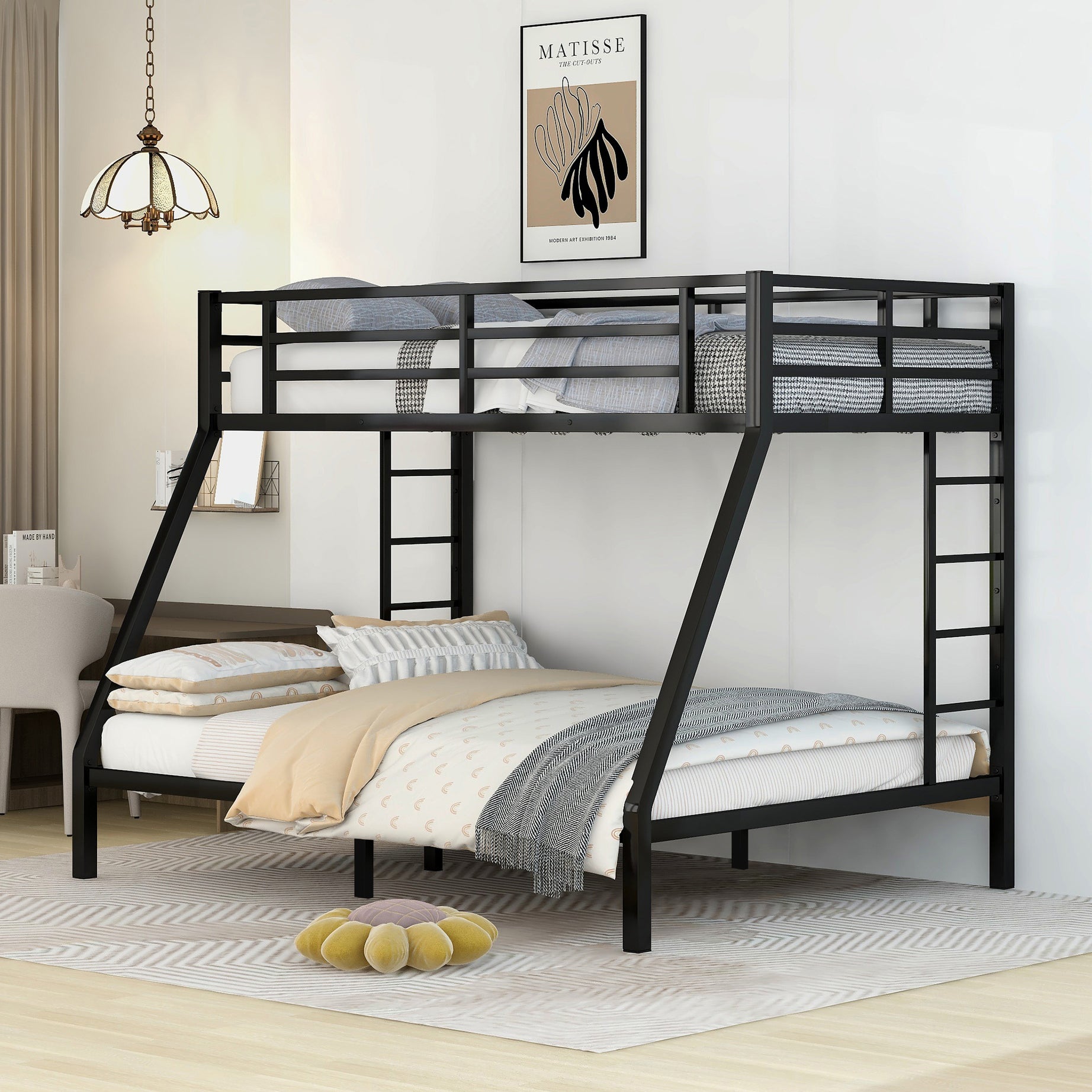 Metal Twin XL over Queen Bunk Bed for Teens and Adults,Space-Saving/Noise Reduced/No Box Spring Needed, Old SKU W1307S00013 (Expect arrive date 2024/3/24)--1