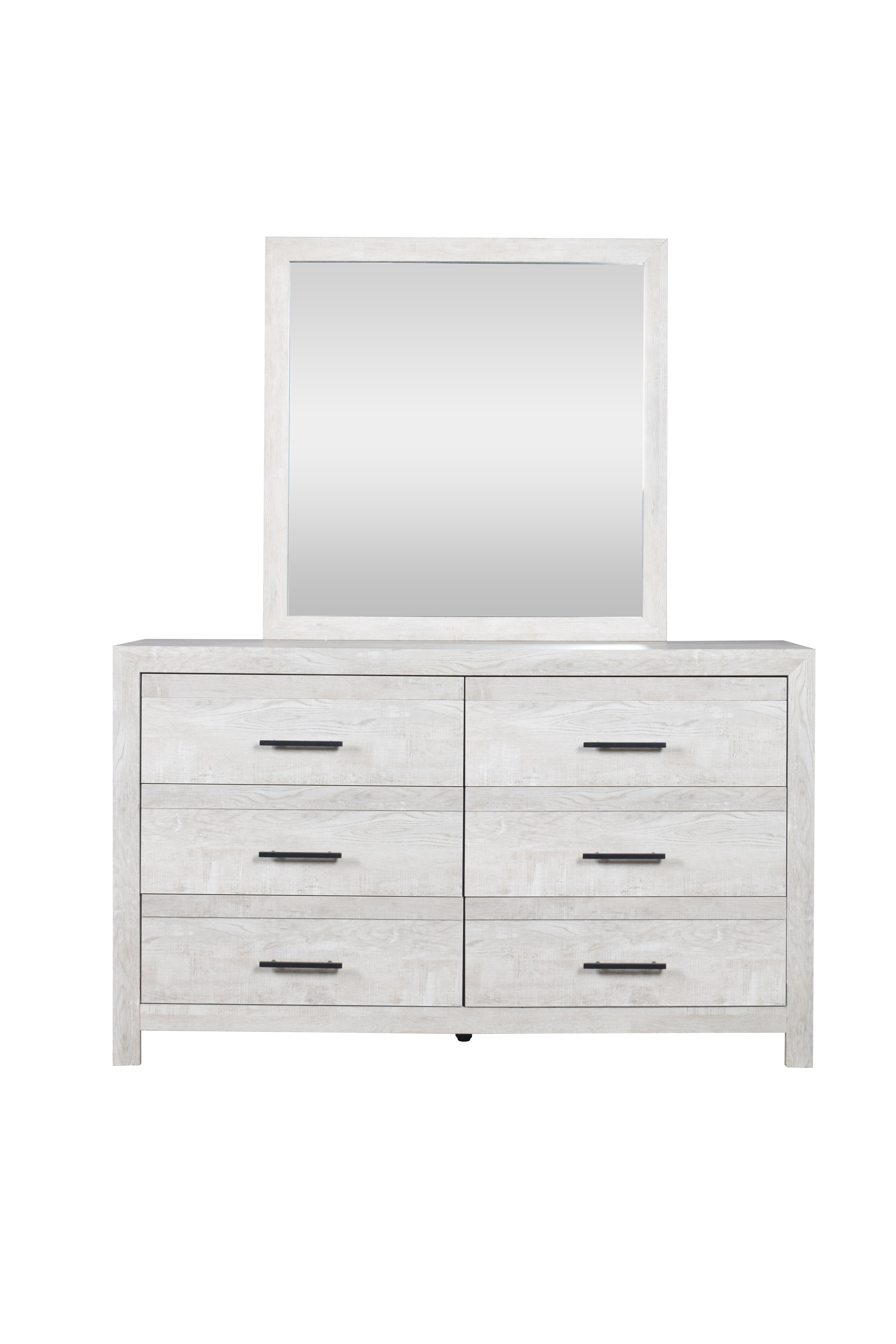 Denver Modern Style 6-Drawer Dresser Made with Wood in Gray--1