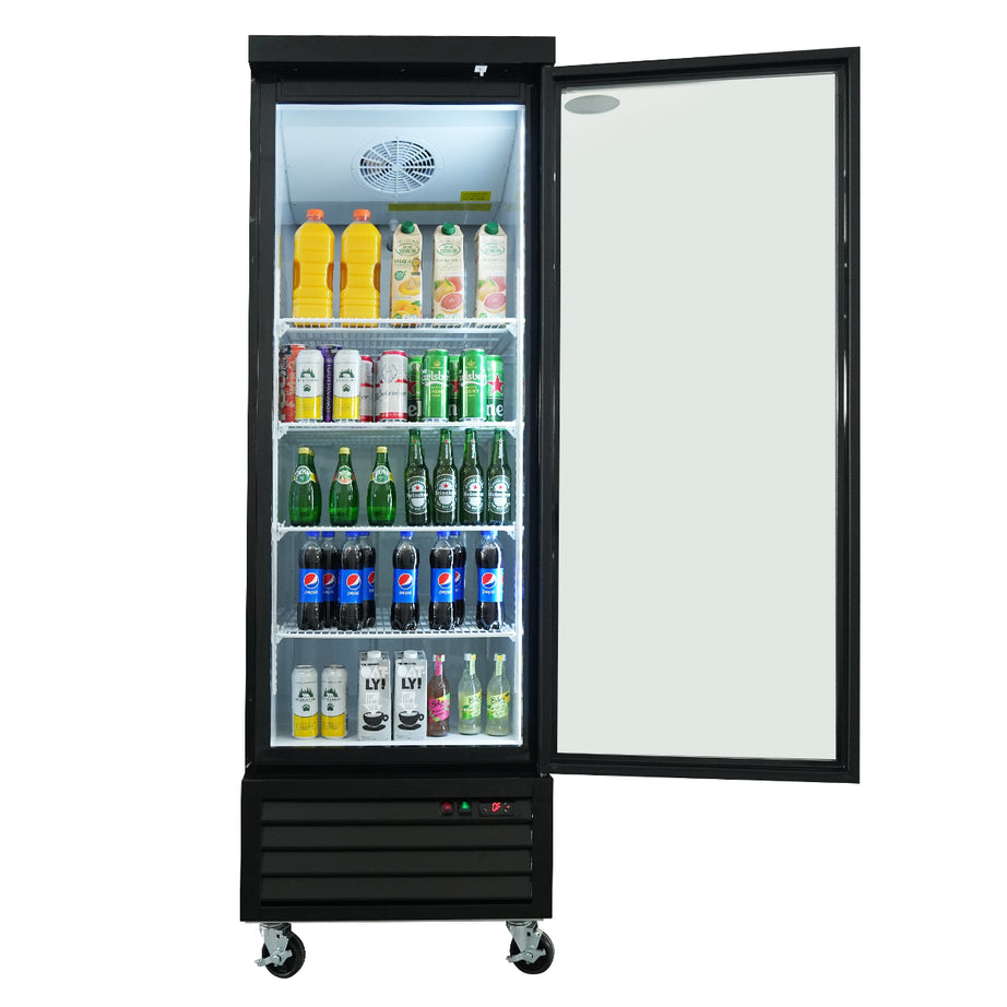 ORIKOOL Glass Door Merchandiser Refrigerator 19.2 Cu.ft Swing Door Commercial Display Refrigerators Merchandising Refrigeration with LED Top Panel--1