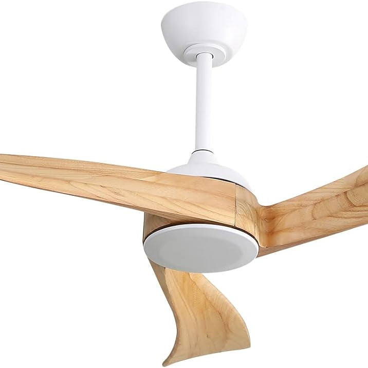 52 Inch Modern Ceiling Fan Without Light 6 Speed Remote 3 Solid Wood Blade Reversible DC Motor For Indoor&Outdoor--1